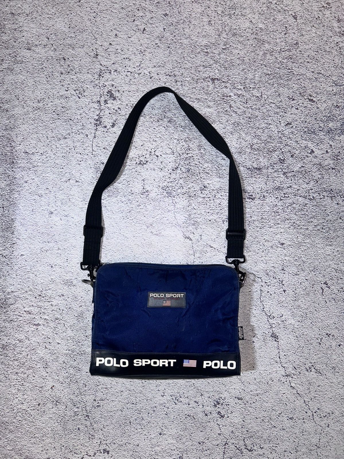Polo Ralph Lauren x Ralph Lauren Vintage Ralph Laurent Polo Sport Messenger Crossbody Bag in Blue