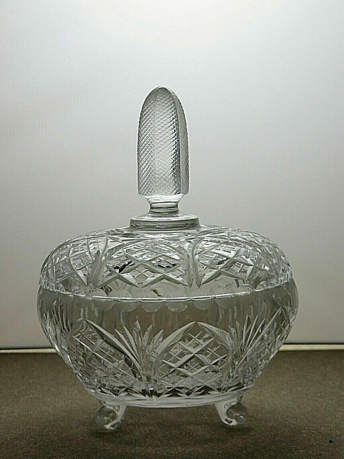 The Unbranded Brand Vintage Cut Glass Crystal Trinket Bowl Candy Bowl 7 7/8" Size ONE SIZE - 2 Thumbnail