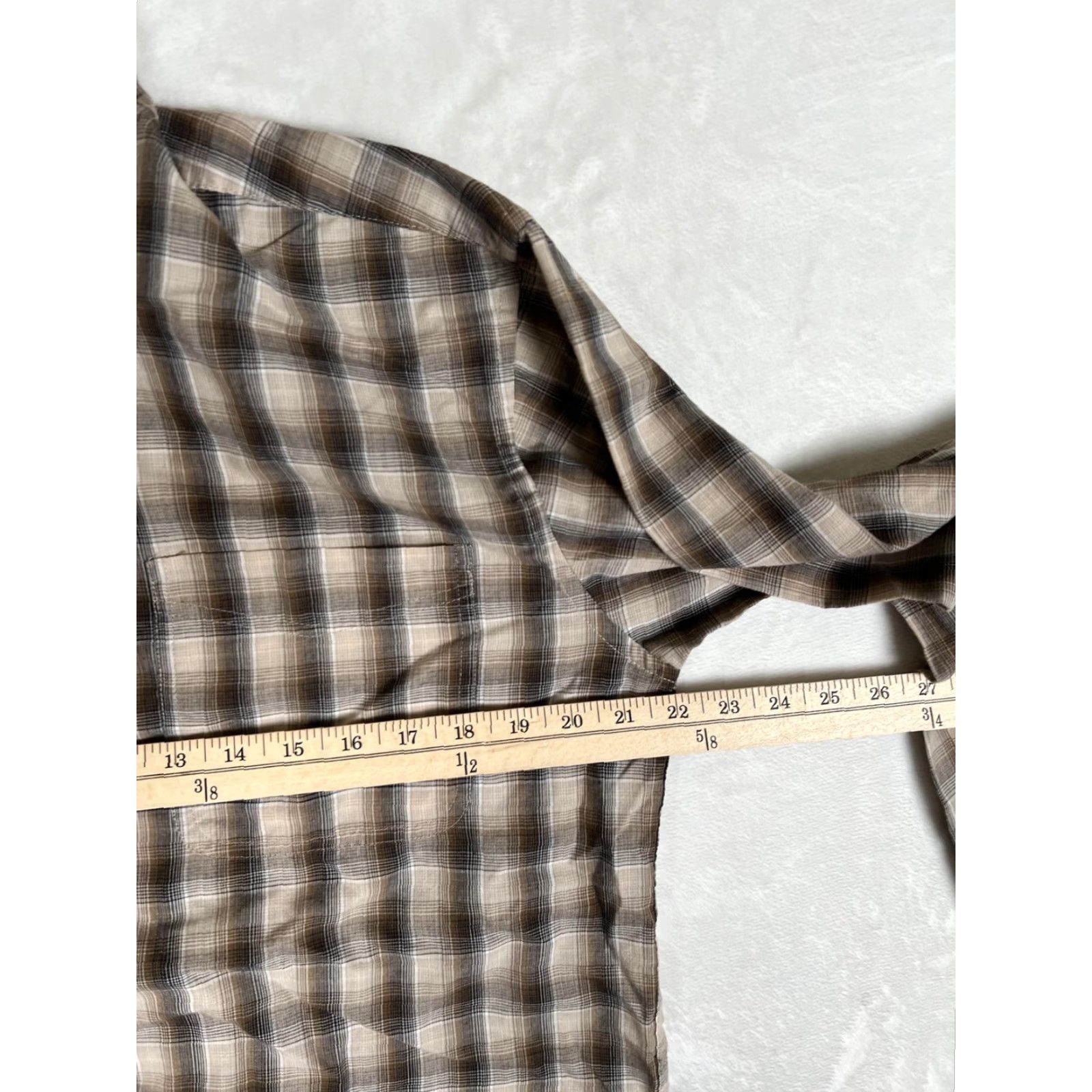Wrangler Wrangler Riata Shirt Mens Medium Brown Plaid Button Front Long Sleeve Casual Size US M / EU 48-50 / 2 - 5 Thumbnail