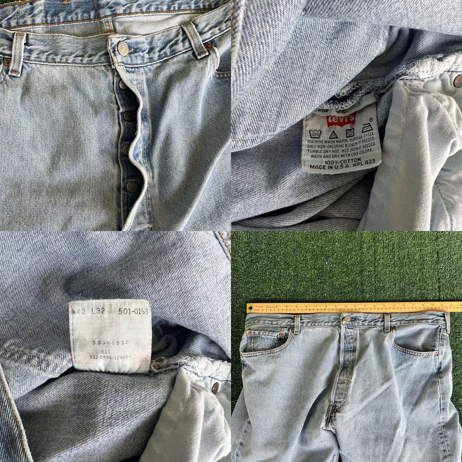 Levi's **Vintage 90s Levi's 501 Light Blue USA Button Fly Jeans 41x31"** User: Vintage 90s Levi's 501 Light Blue USA Button Fly Jeans 41x31" Size US 41 - 8 Thumbnail
