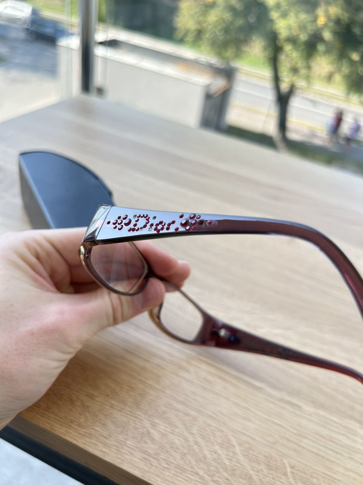 Dior × Vintage Christian Dior '00s Diamond Flat Glasses Size ONE SIZE - 2 Thumbnail