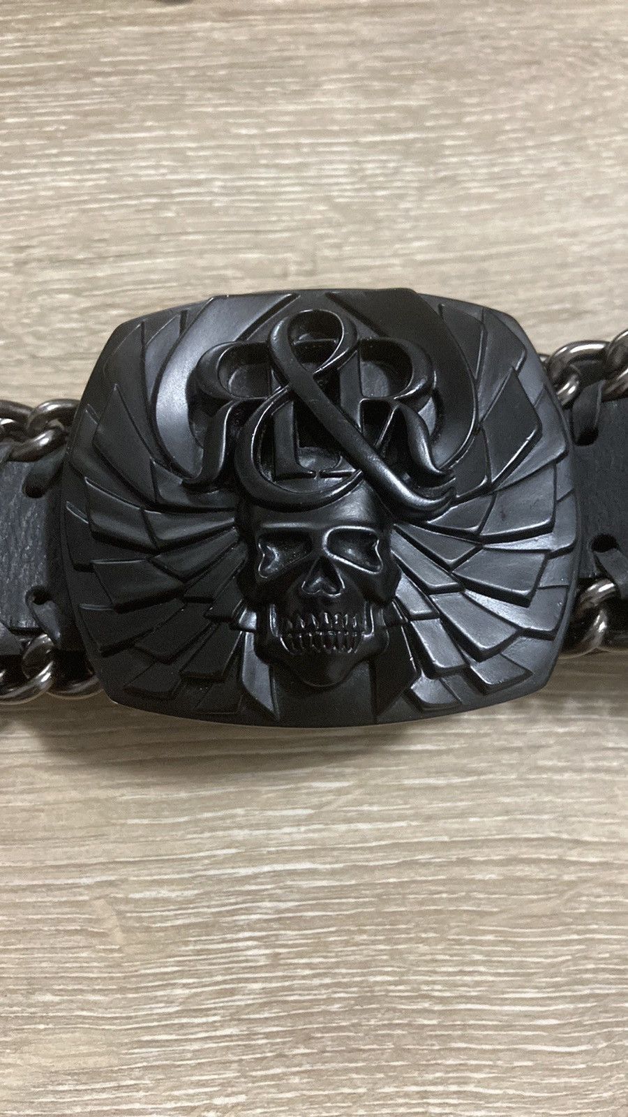 Rock & Republic × Vintage Vintage Rock & Republic Skull Wing Logo Heavy Metal Belt Size 32 - 1 Thumbnail