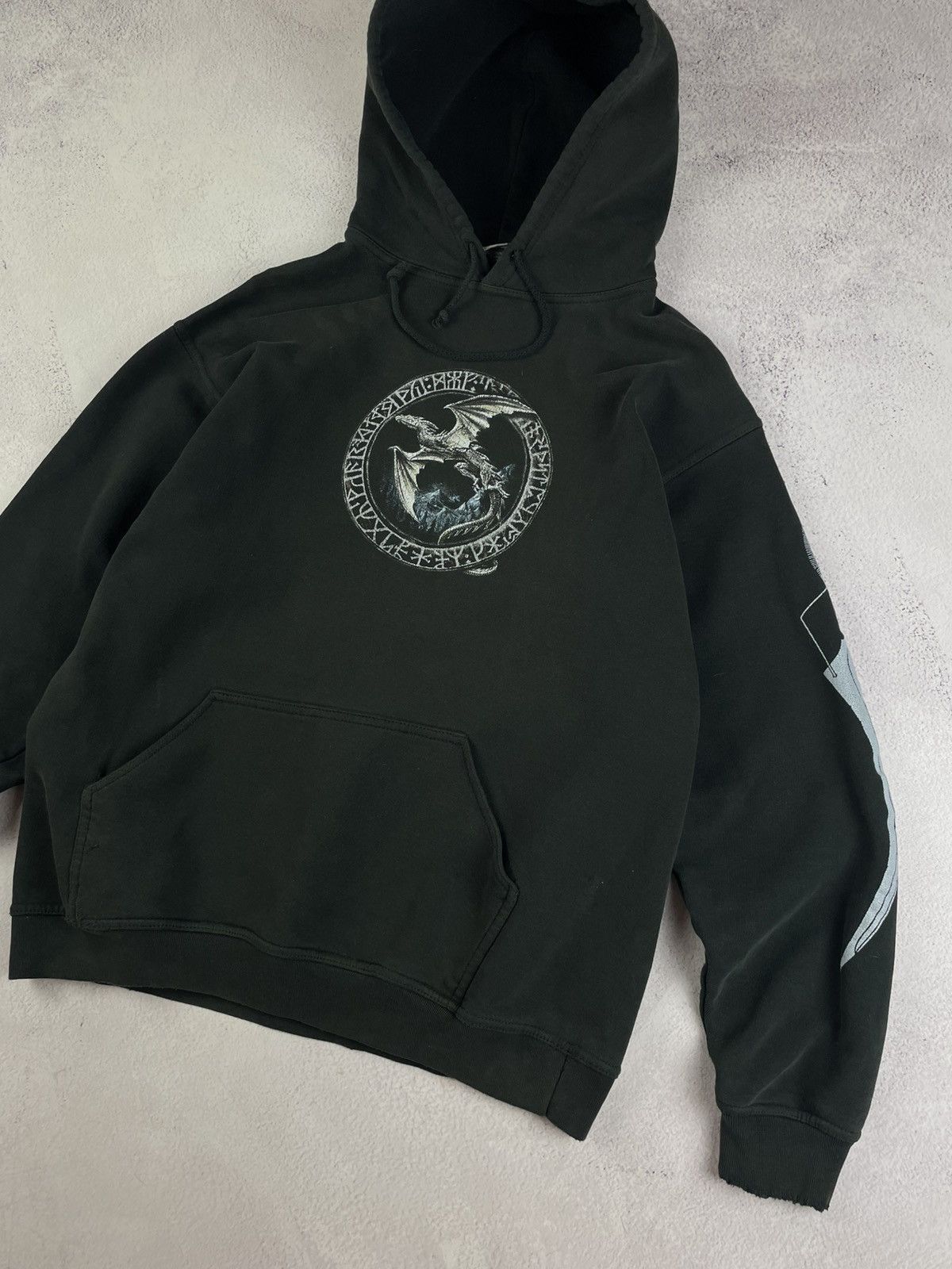 Alchemy Equipment × Designer × Vintage Vintage Alchemy Gothic The Fourth Horseman Hoodie,Black,Sz L Size US L / EU 52-54 / 3 - 3 Thumbnail