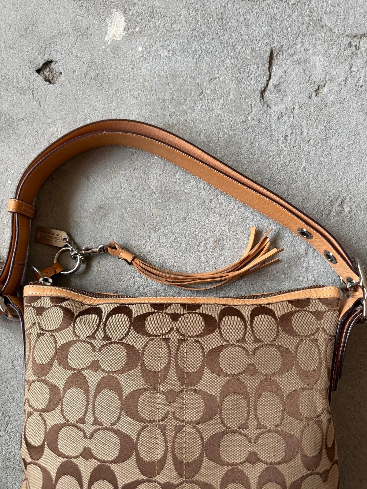Coach Coach Signature East West Hobo Shoulder Bag Beige Size ONE SIZE - 7 Thumbnail