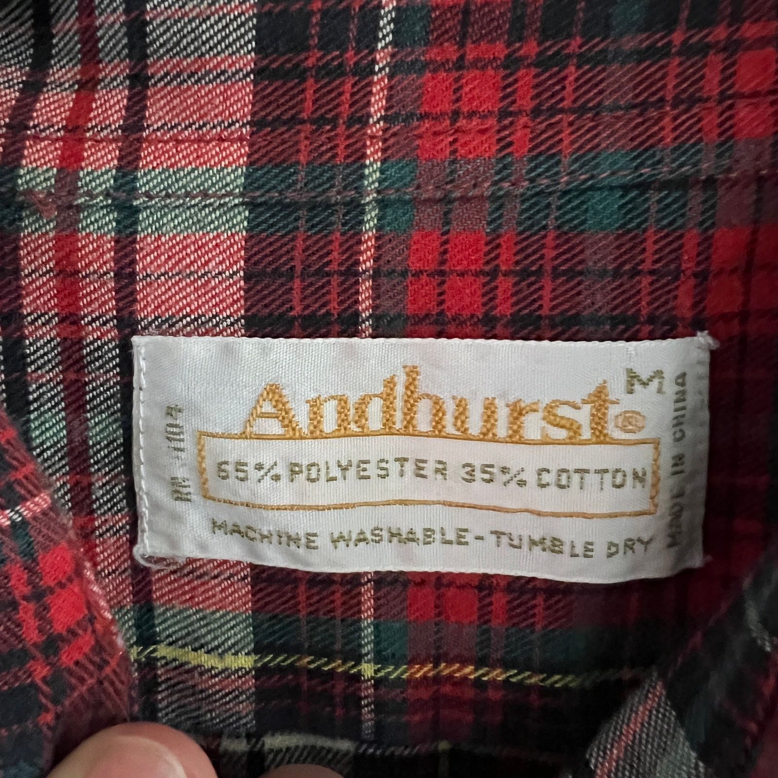 Vintage VTG Andhurst Men's Flannel LS Shirt M 21x29 Size US M / EU 48-50 / 2 - 3 Thumbnail