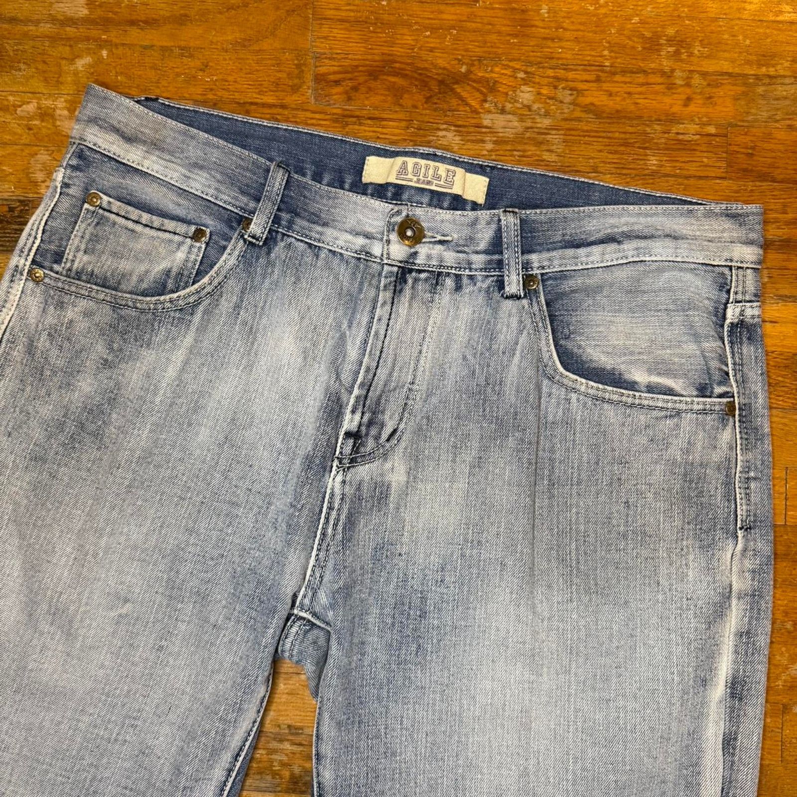 Vintage Y2k Light Wash Agile Iron Cross Baggy Denim Shorts Size US 36 / EU 52 - 3 Thumbnail