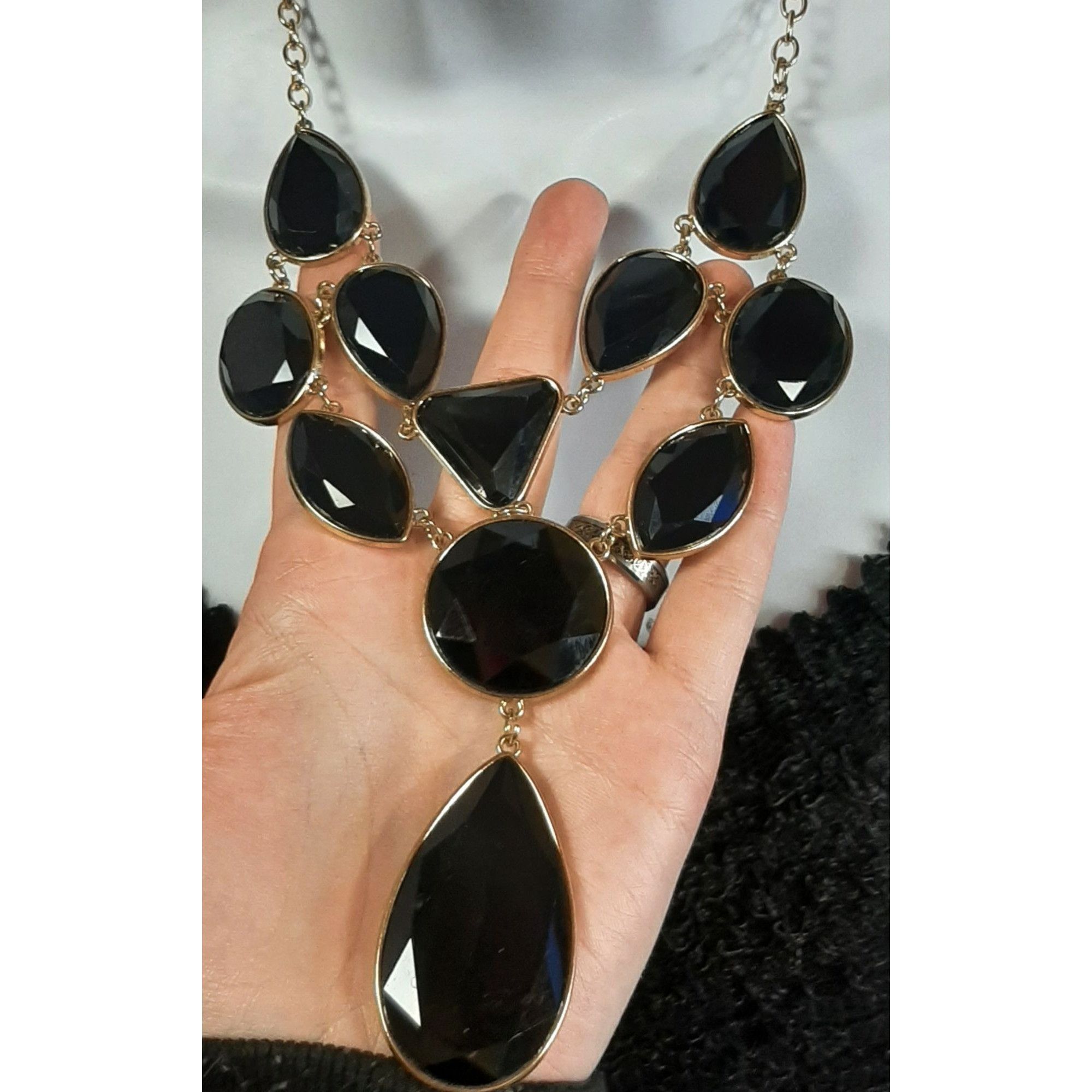 Other Glam Goth Black Statement Necklace Size ONE SIZE - 2 Thumbnail