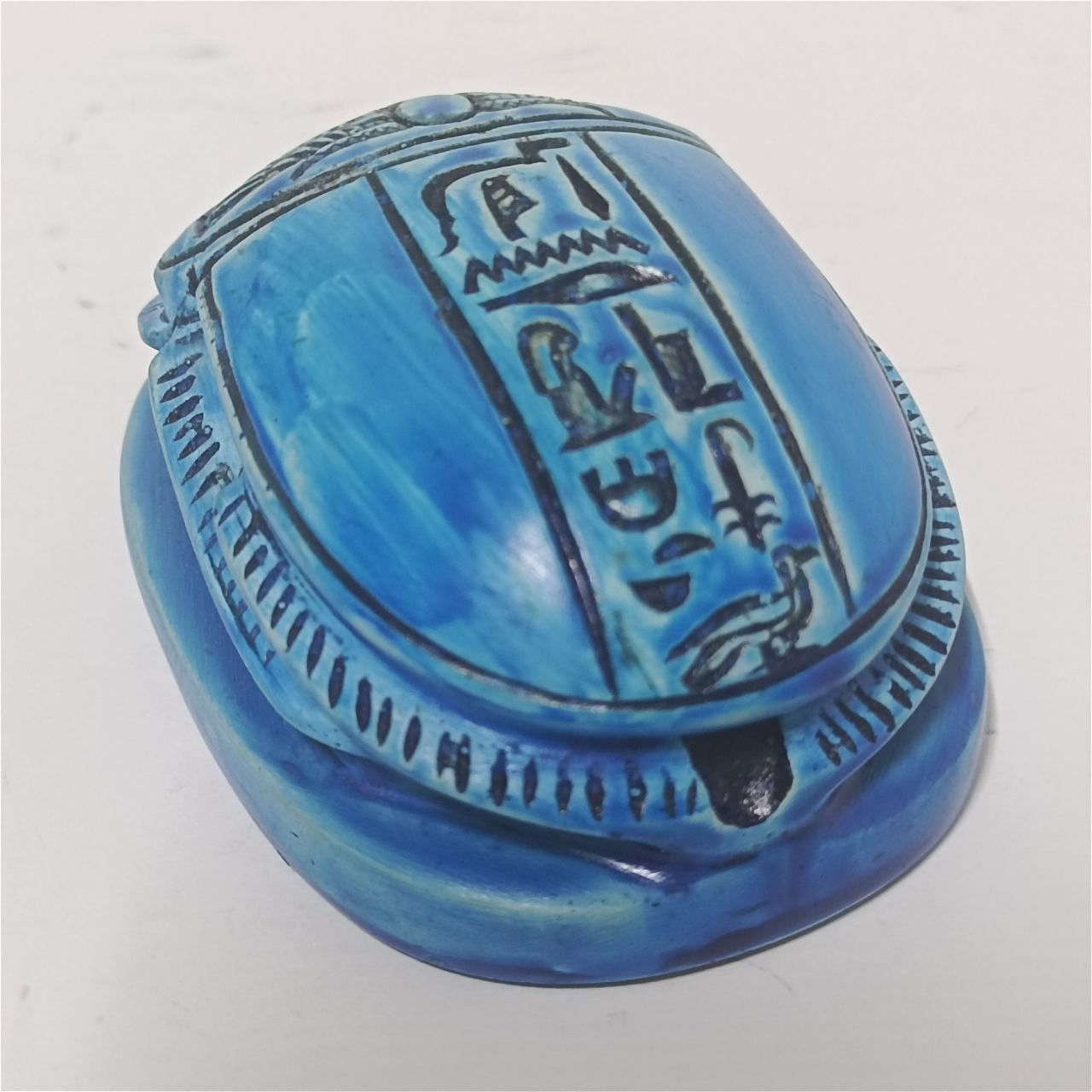 Handmade Vintage-style blue scarab Egyptian collectible gift Size ONE SIZE - 3 Thumbnail