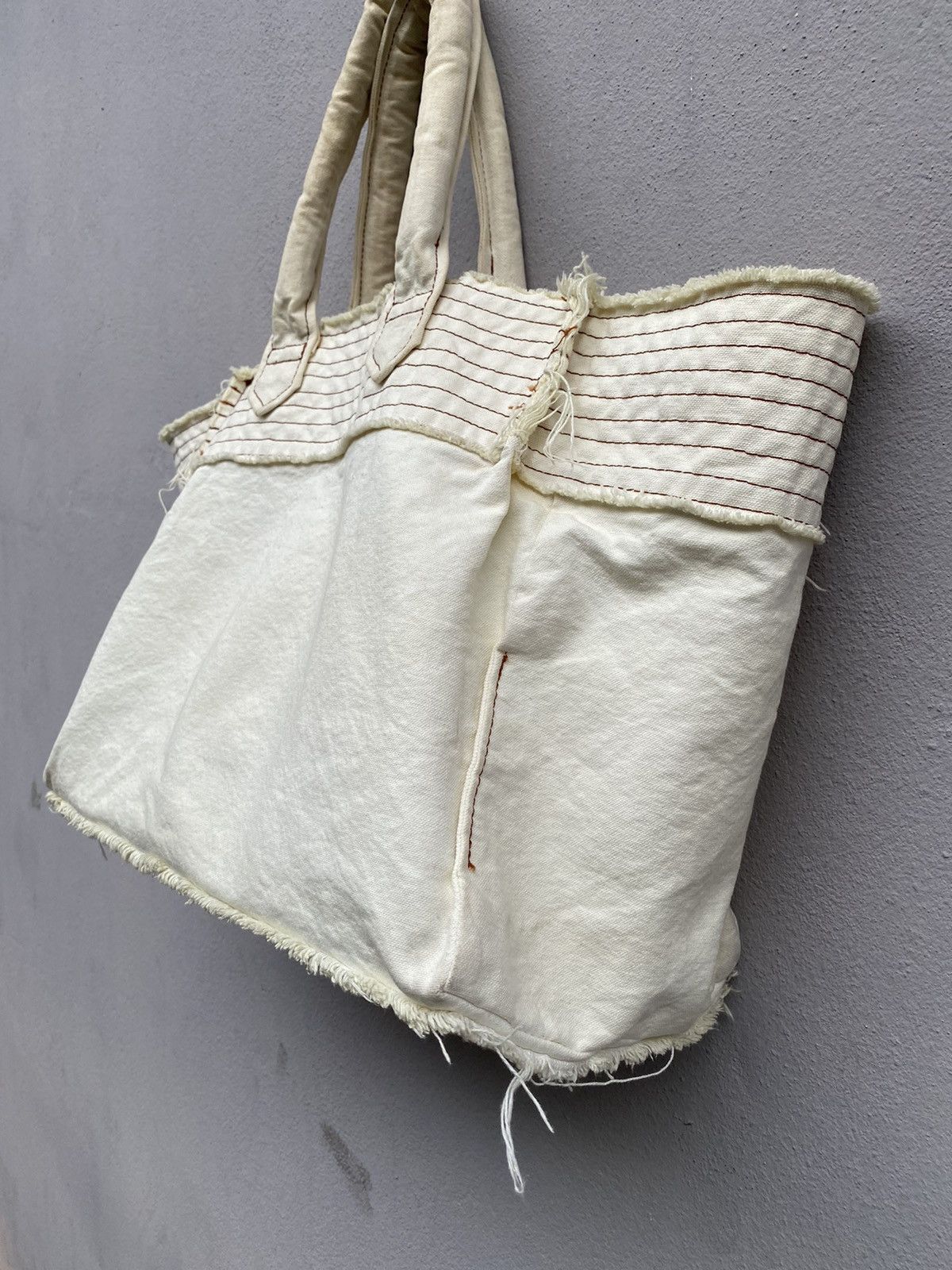 Comme des Garcons 🔥RARE🔥 Vintage CDG “tricot” Multi Stitches Duck Cotton Bag Size ONE SIZE - 9 Thumbnail