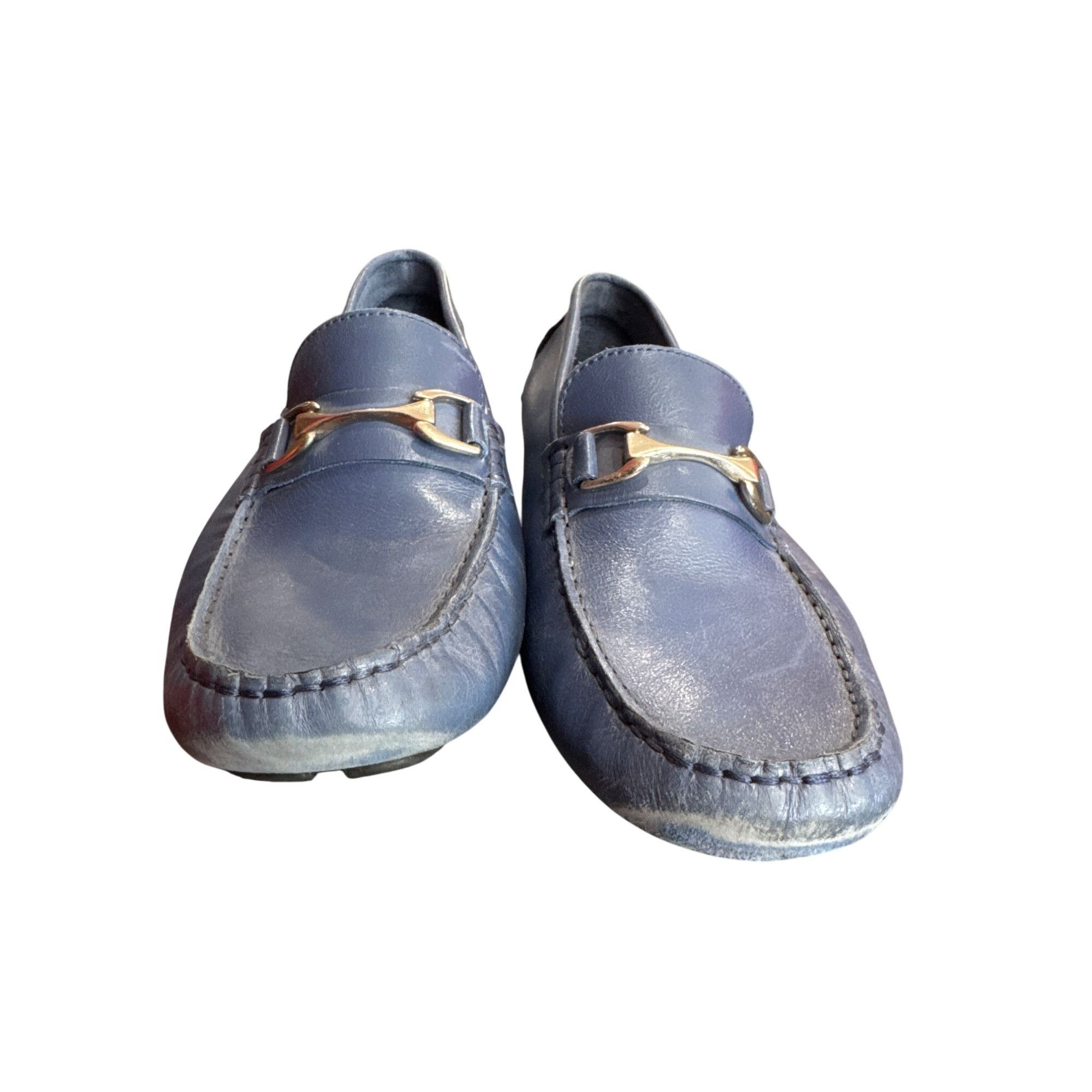 Mercanti Fiorentini Mercanti Fiorentini Mens Blue Leather Slip-On Loafers Size 1 Size US 10 / EU 43 - 6 Thumbnail