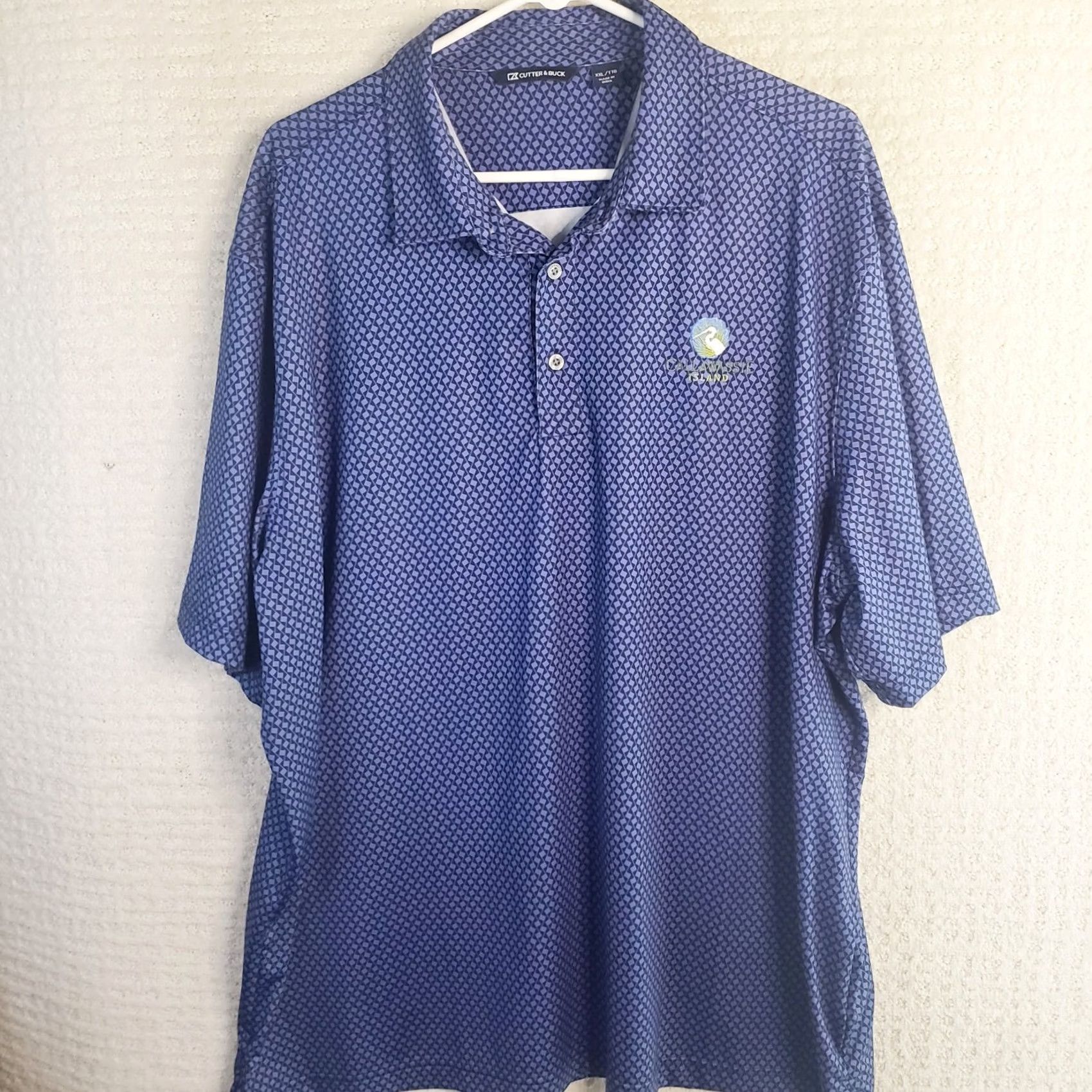 Cutter & Buck Cutter & Buck Men XXL Purple Black Geometric Print Golf Polo Shirt Callawassie Size US XXL / EU 58 / 5 - 2 Thumbnail
