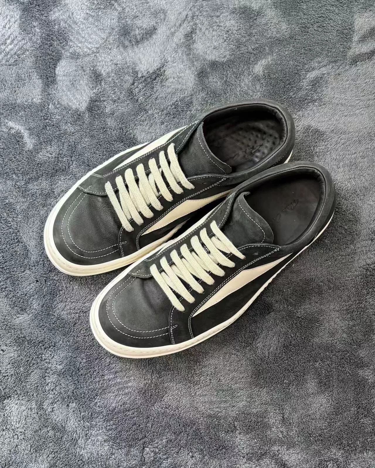 Rick Owens RICK OWENS Leather White Lowtop Sneakers 24 Men Size US 10 / EU 43 - 1 Thumbnail