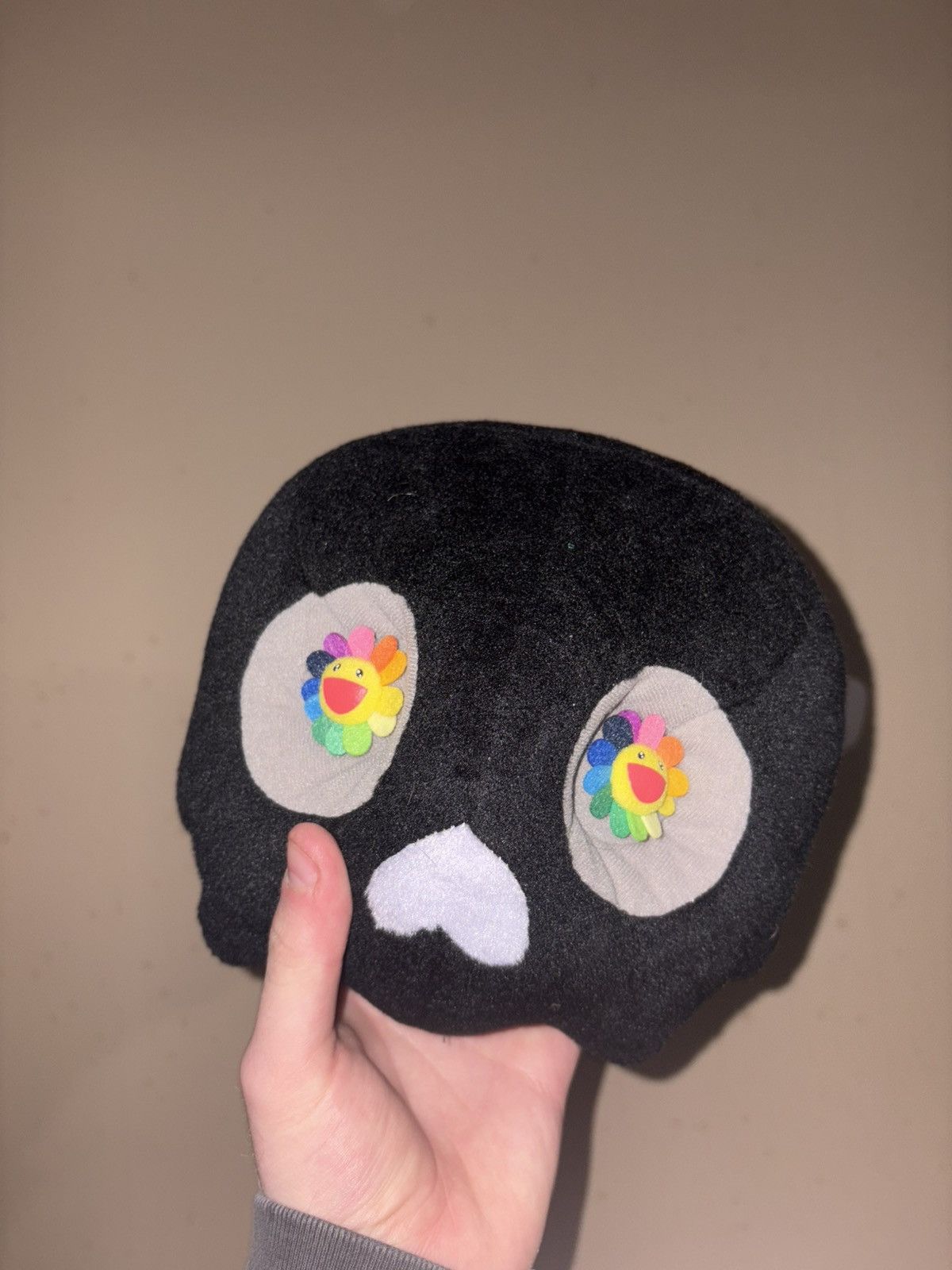 Murakami Black Skull Pillow Cushion KaiKai Cafe Dokuro