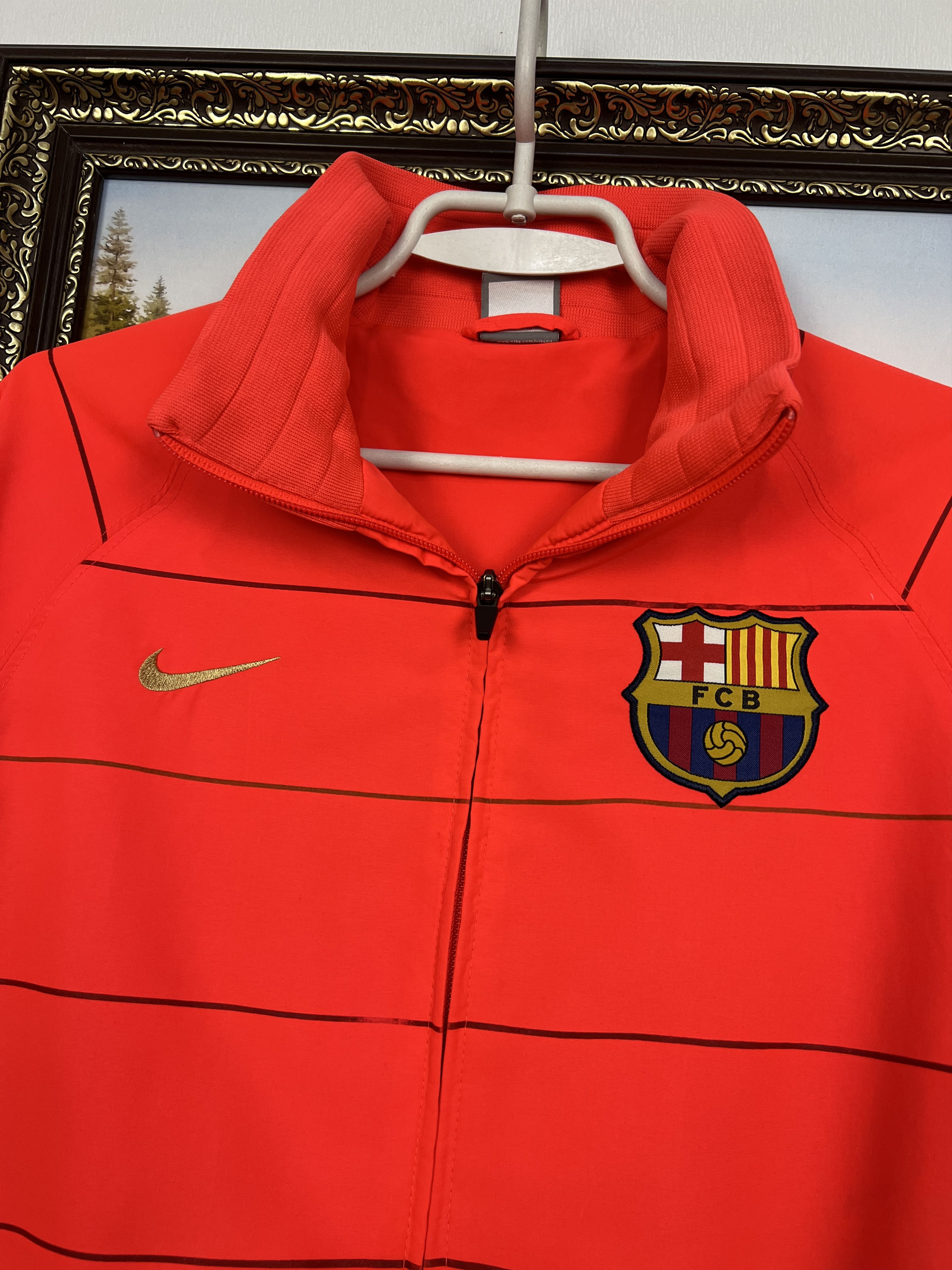 Nike Vintage Nike FC Barcelona Football Jacket Soccer Orange Size US M / EU 48-50 / 2 - 3 Thumbnail