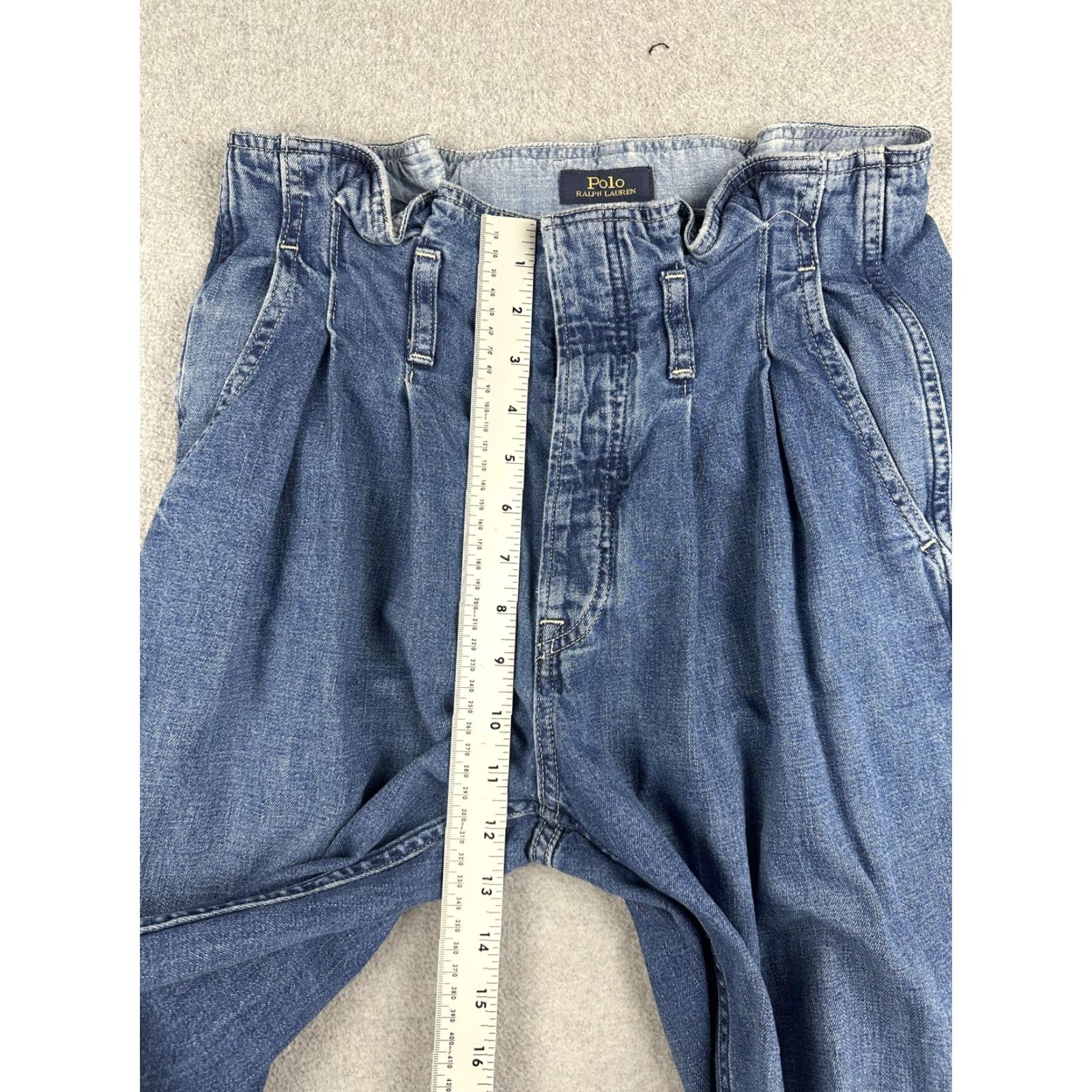 Polo Ralph Lauren Polo Ralph Lauren Jeans Womens 25R Blue High Rise Pleated Relaxed Tapered Denim Size 42" / US 20 - 7 Thumbnail