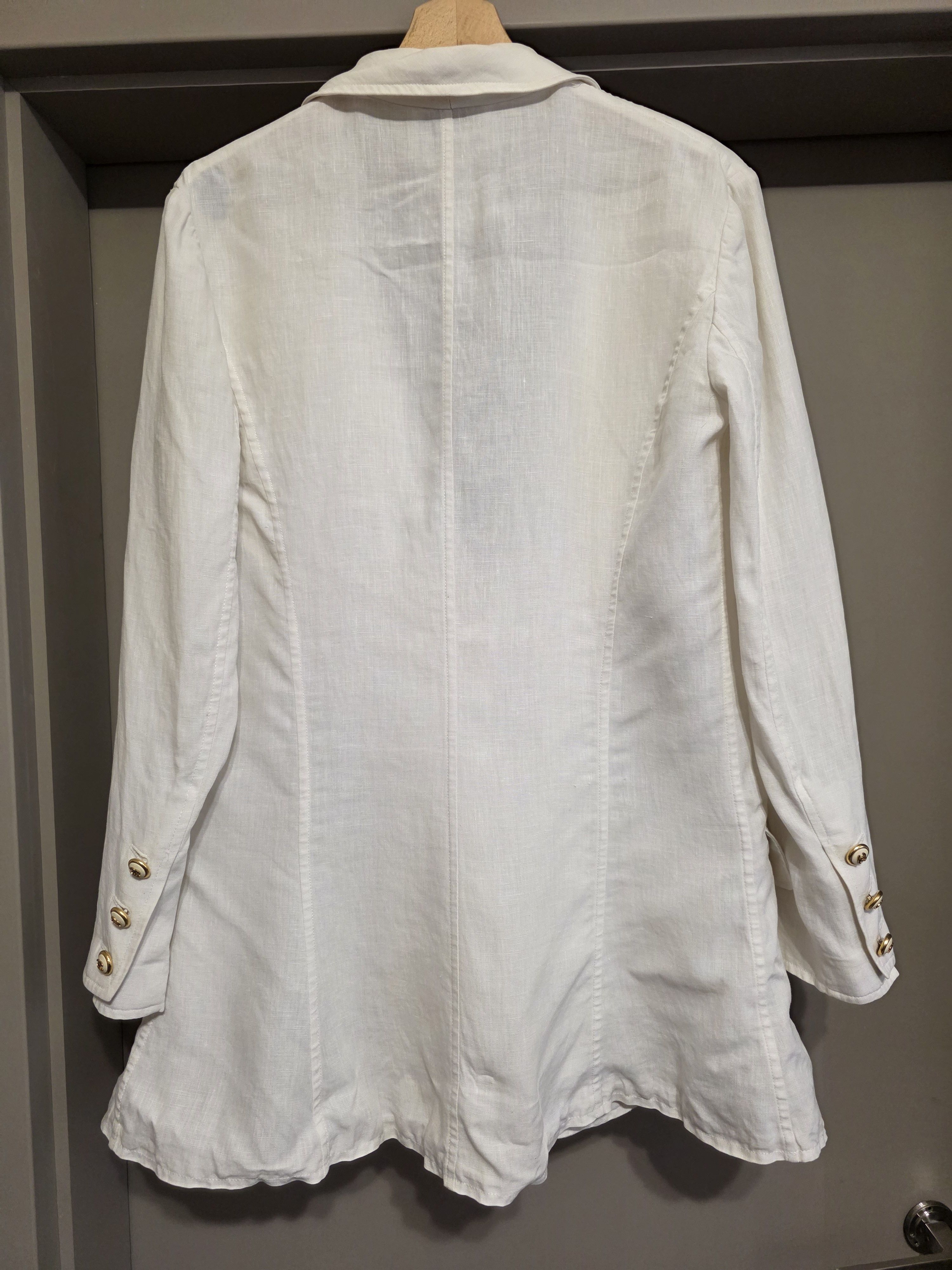 Chanel Vintage90s Chanel Boutique Linen Blazer with Gold CC Buttons Size L / US 10 / IT 46 - 10 Thumbnail