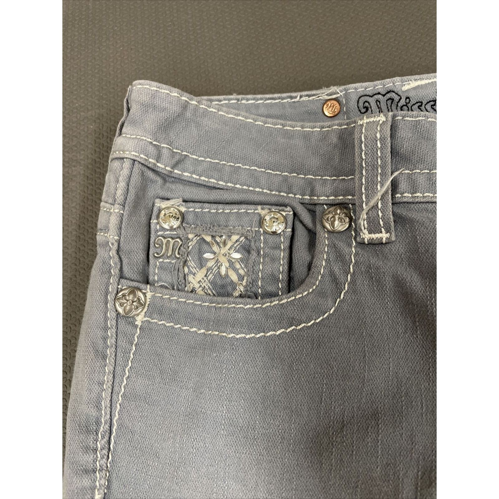 Miss Me WOMENS MISS ME JP611052 SKINNY SLATE GRAY DENIM JEANS SZ 25 Size 25" / US 0 / IT 36 - 2 Thumbnail