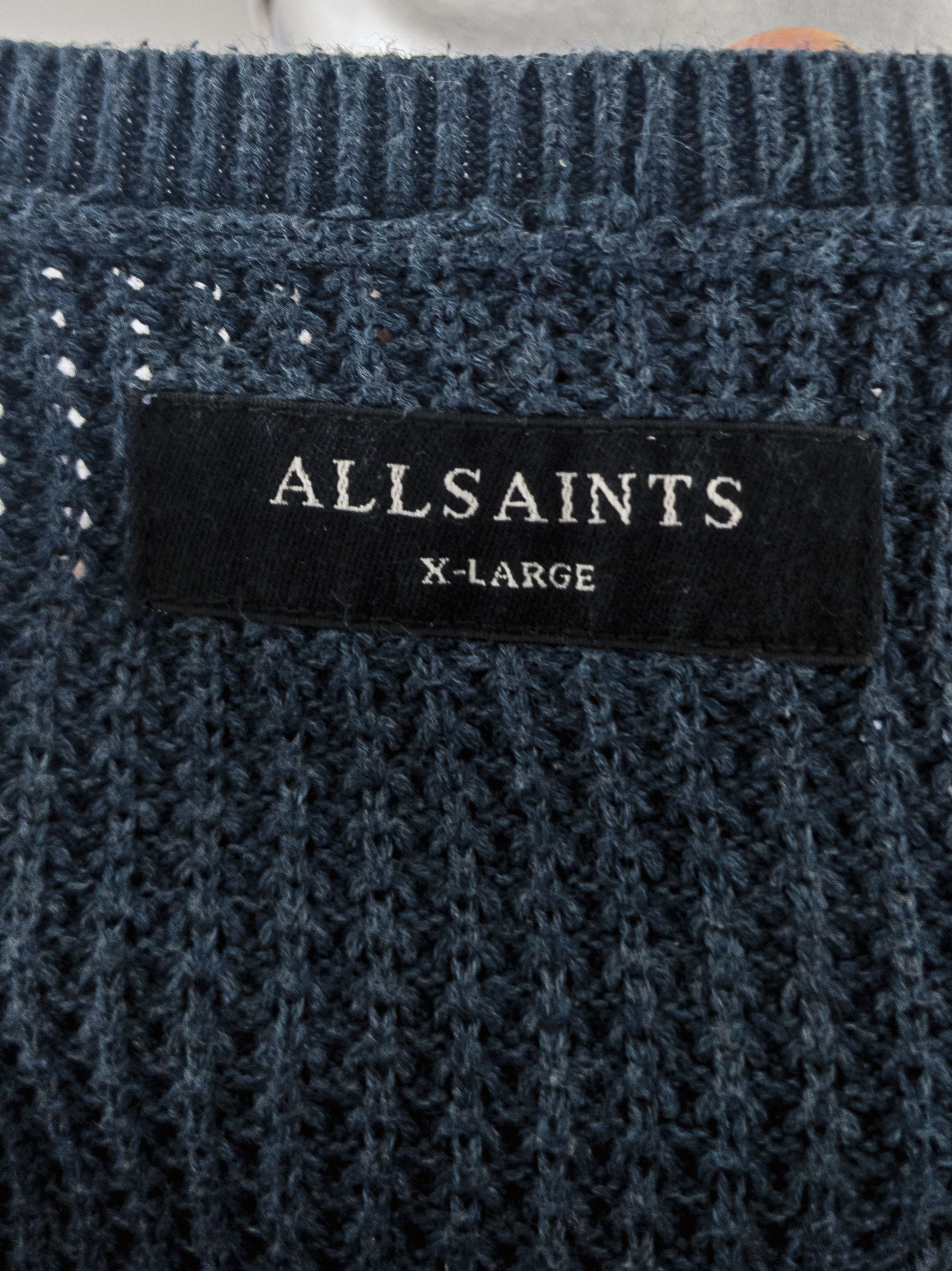Allsaints Allsaints Vintage Mens Knit Ribbed Blue Sweater Y2K XL Size US XL / EU 56 / 4 - 10 Thumbnail