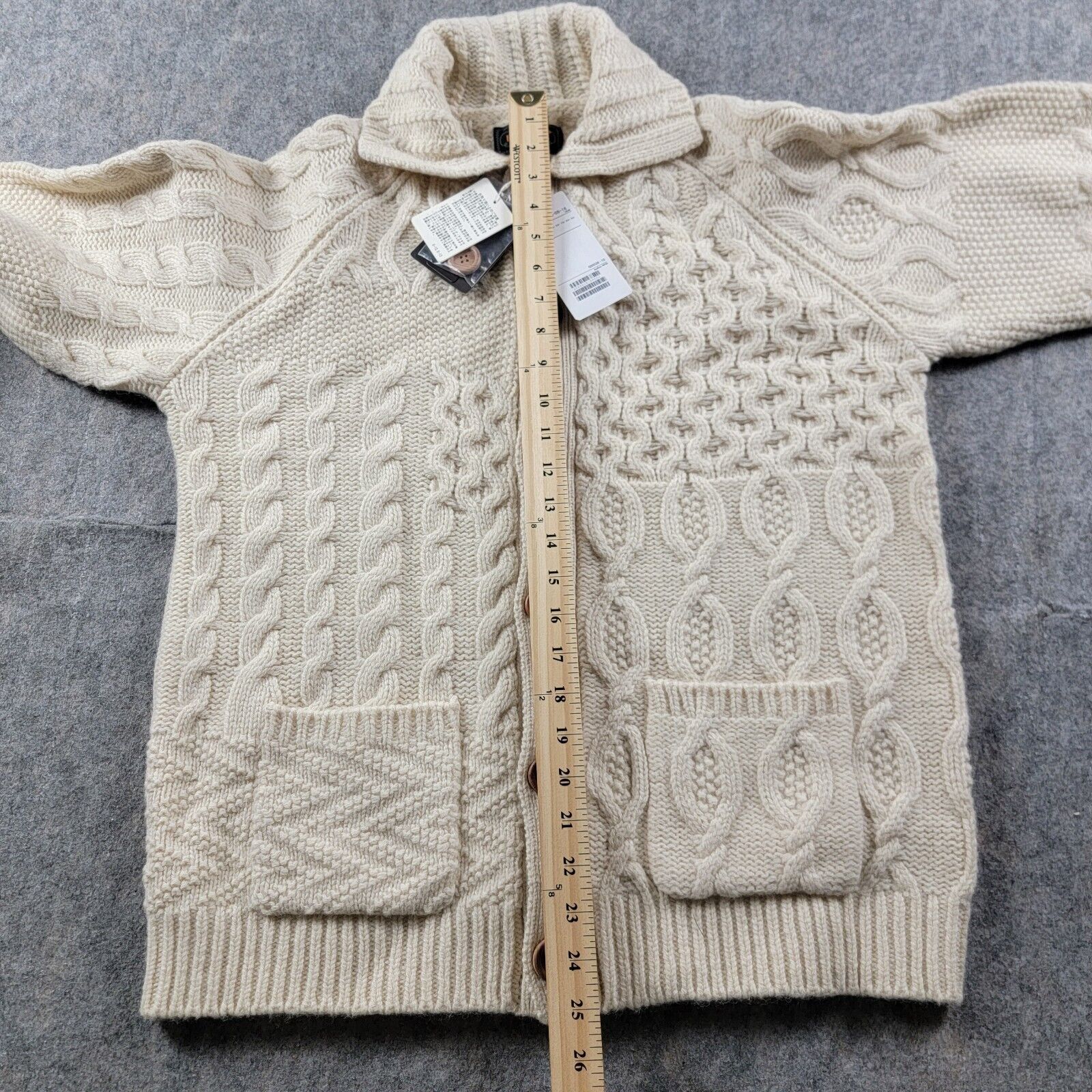 Beams Plus Beams Plus Alan Patchwork Wool Cardigan Aran Knit NWT Size US S / EU 44-46 / 1 - 5 Thumbnail