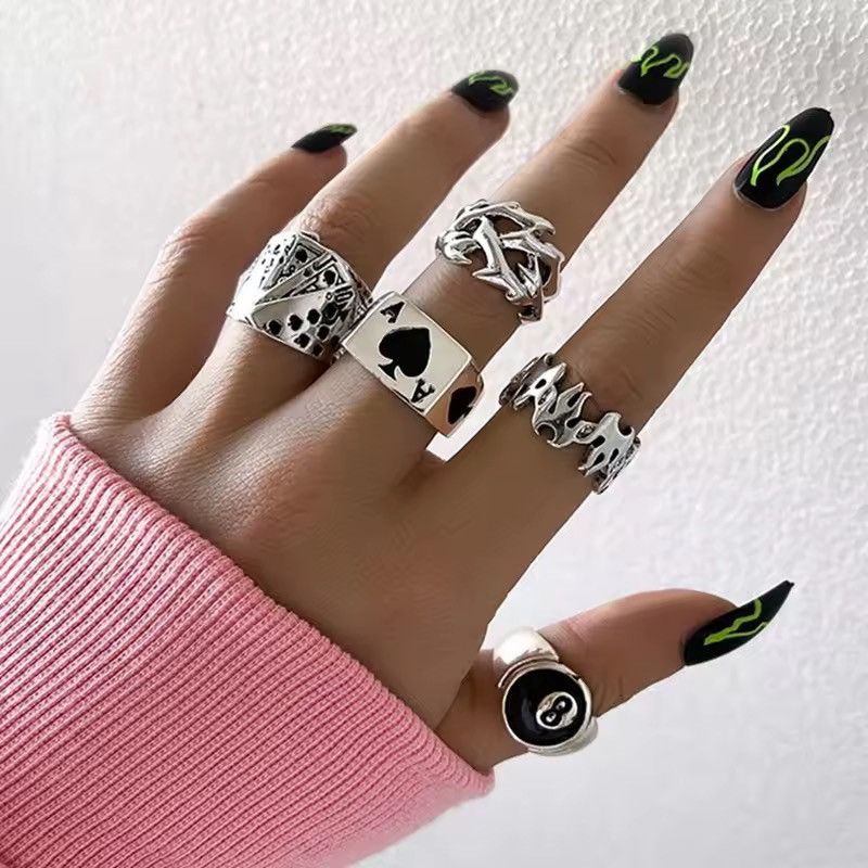 Japanese Brand Akimoto x Yuko 5 pieces Gothic Ring Size ONE SIZE - 2 Thumbnail