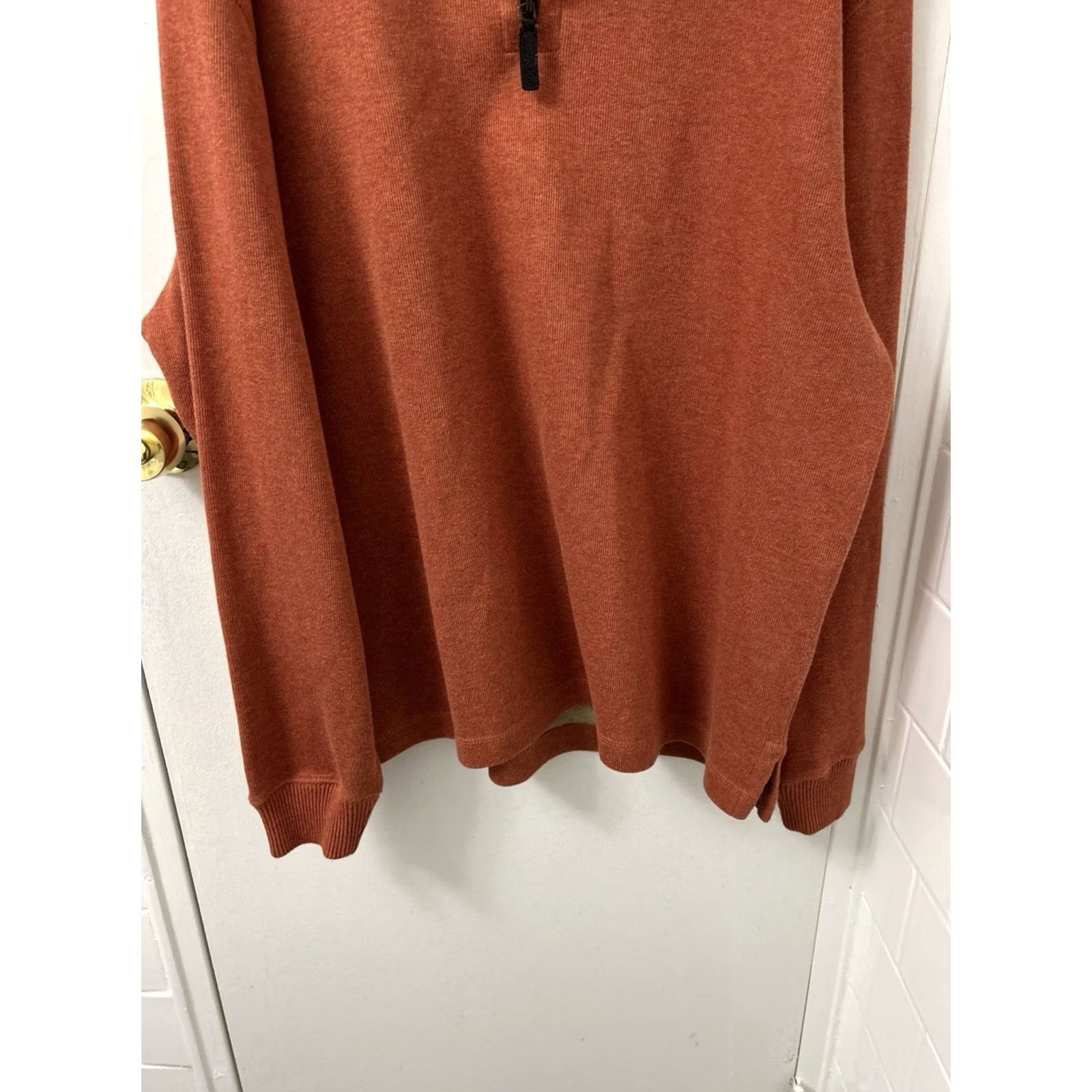 Vintage Jos A Bank 1/4 Zip Mens L Orange Knit Sweater Sweatshirt Long Sleeve Size US L / EU 52-54 / 3 - 3 Thumbnail