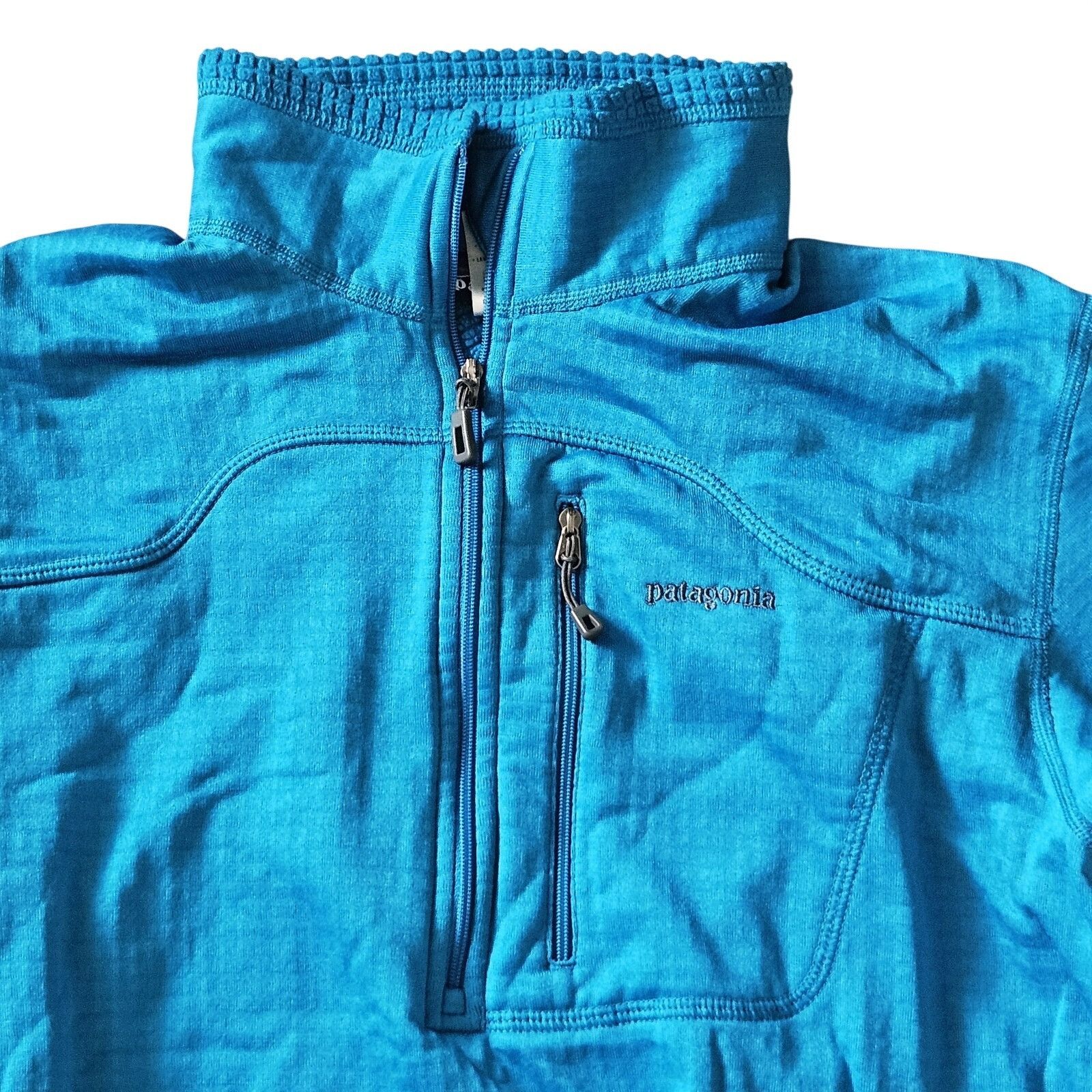 Patagonia Patagonia Worn Wear Men's R1 Pullover Teal Blue 1/4 Zip Pull Size US M / EU 48-50 / 2 - 2 Thumbnail