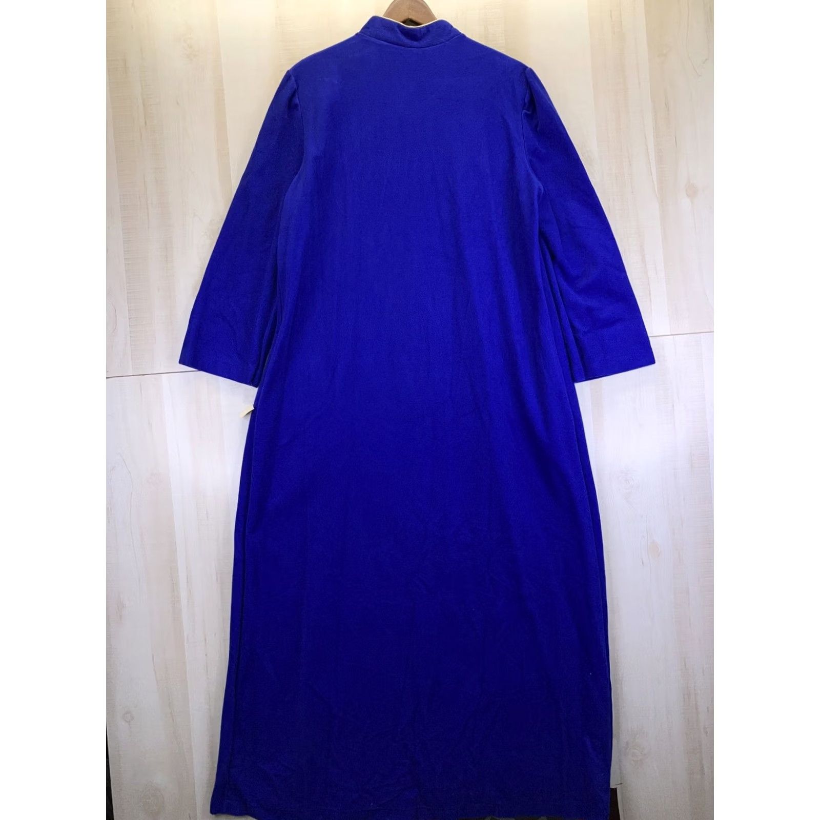 Vintage VINTAGE Night Gown Robe Womens Blue Fleece Like Sleepwear L 90s Size ONE SIZE - 7 Thumbnail