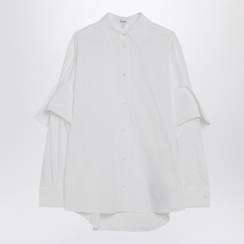 Loewe Loewe White Shirt With Double-Layer Cuffed Sleeves Size S / US 4 / IT 40 - 1 Thumbnail