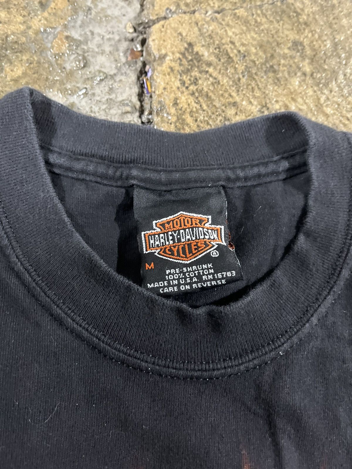 Harley Davidson × Vintage Crazy Vintage Y2K Harley Davidson Flames Biker Logo Tee Size US S / EU 44-46 / 1 - 9 Thumbnail