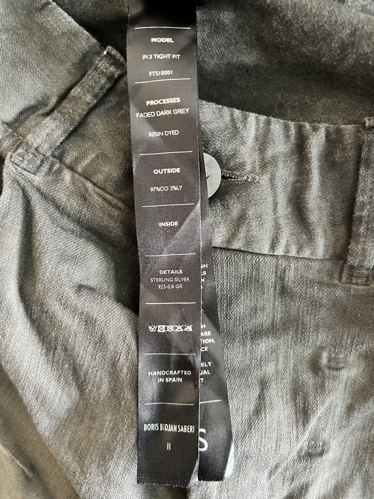 Boris Bidjan Saberi Boris Bidjan Saberi P13 Tight Fit Jeans II Small Faded Dark Size US 30 / EU 46 - 10 Thumbnail