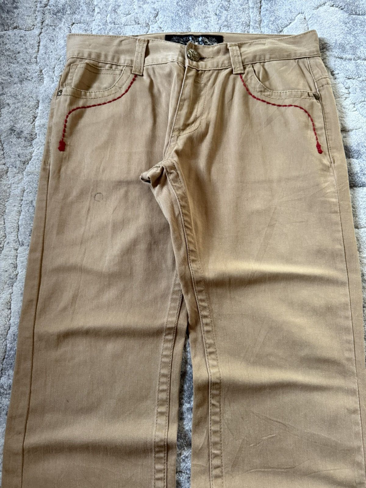If Six Was Nine 2000s Red Pepper Japan Back Wing Chenille Embroidered Pants Size US 32 / EU 48 - 12 Thumbnail
