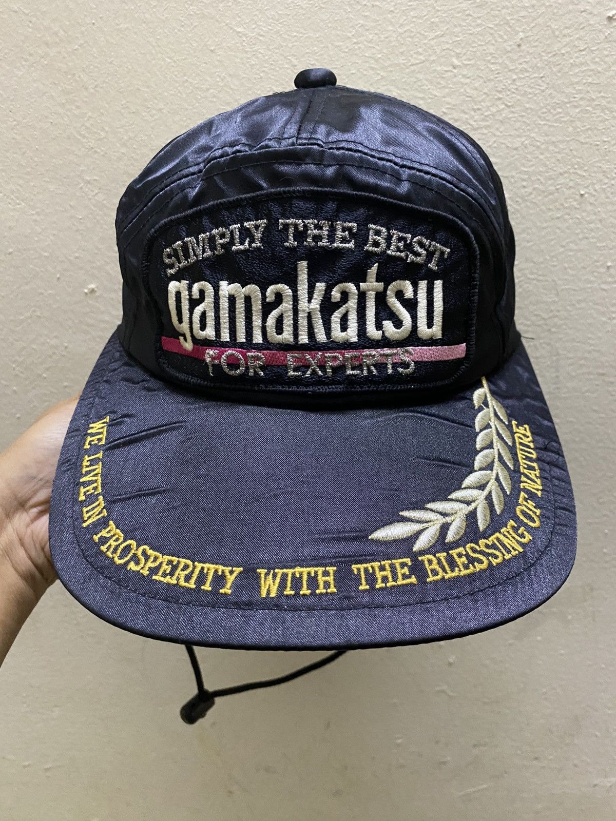 Japanese Brand VINTAGE RARE GAMAKATSU 7 PANEL NYLON ADJUSTABLE CAP Size ONE SIZE - 2 Thumbnail