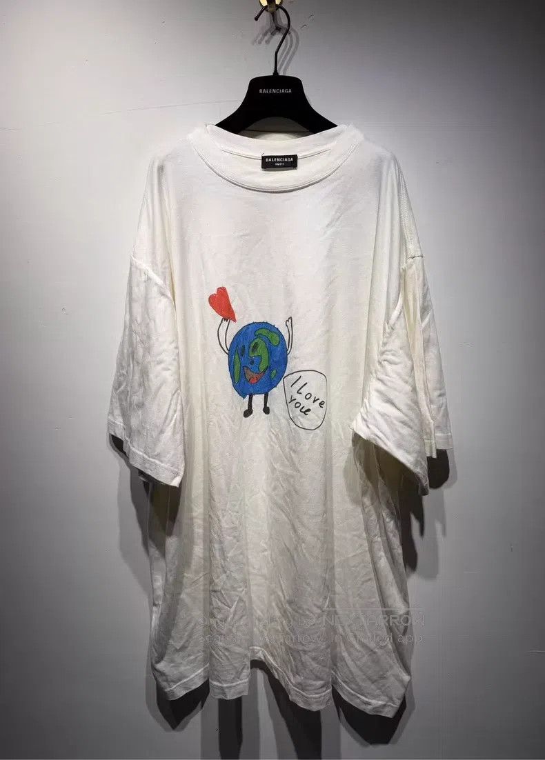 Balenciaga Balenciaga Letter Pattern Printed Fake Two-Piece Short Sle Size US S / EU 44-46 / 1 - 1 Thumbnail