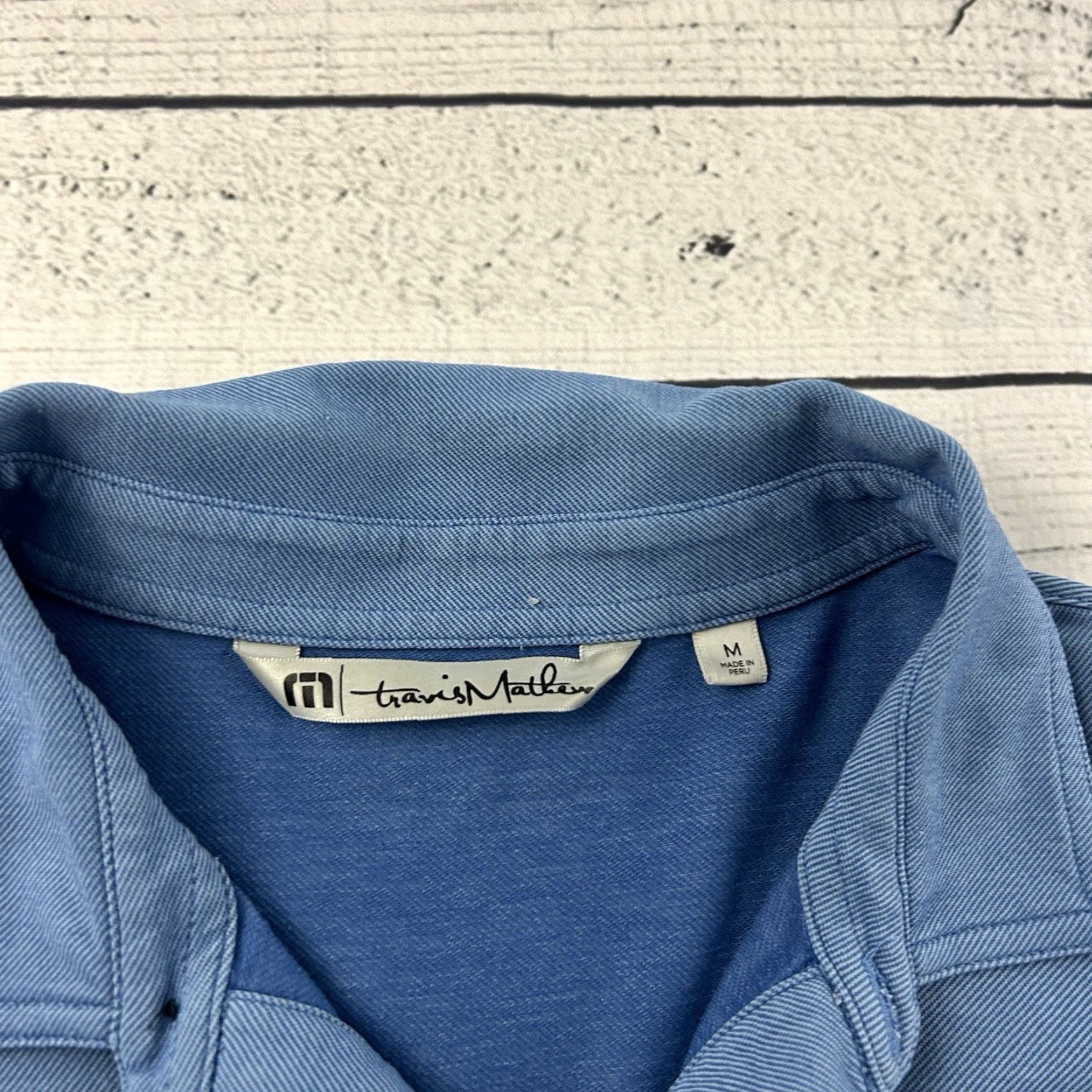TravisMathew Travis Mathew Short Sleeve Golf Polo Shirt Men's Medium Blue Shirt Size US M / EU 48-50 / 2 - 2 Thumbnail