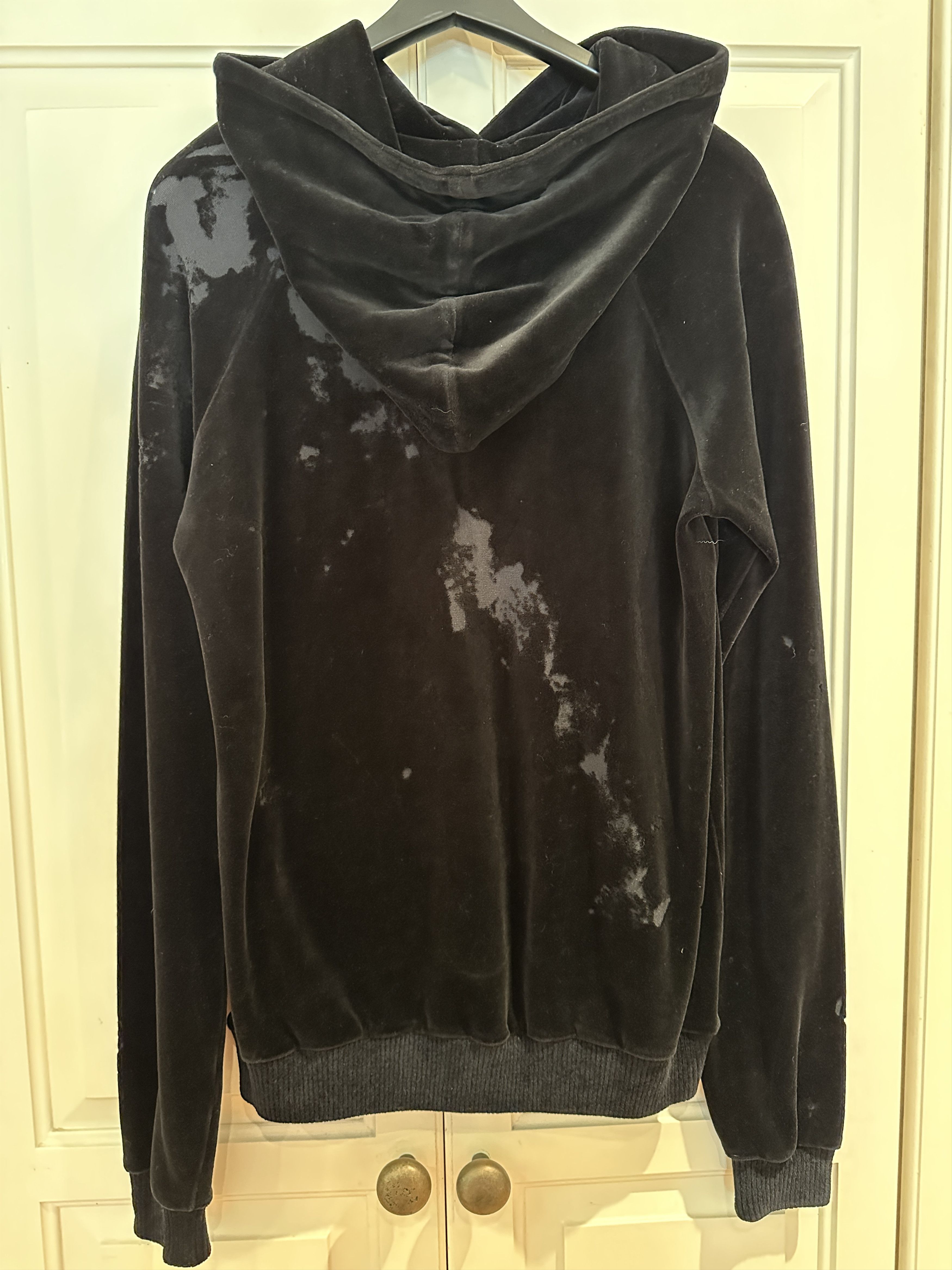 Saint Laurent Paris SAINT LAURENT ANTHONY VACCARELLO BLACK VELVET BURNOUT HOODIE Size US M / EU 48-50 / 2 - 3 Thumbnail