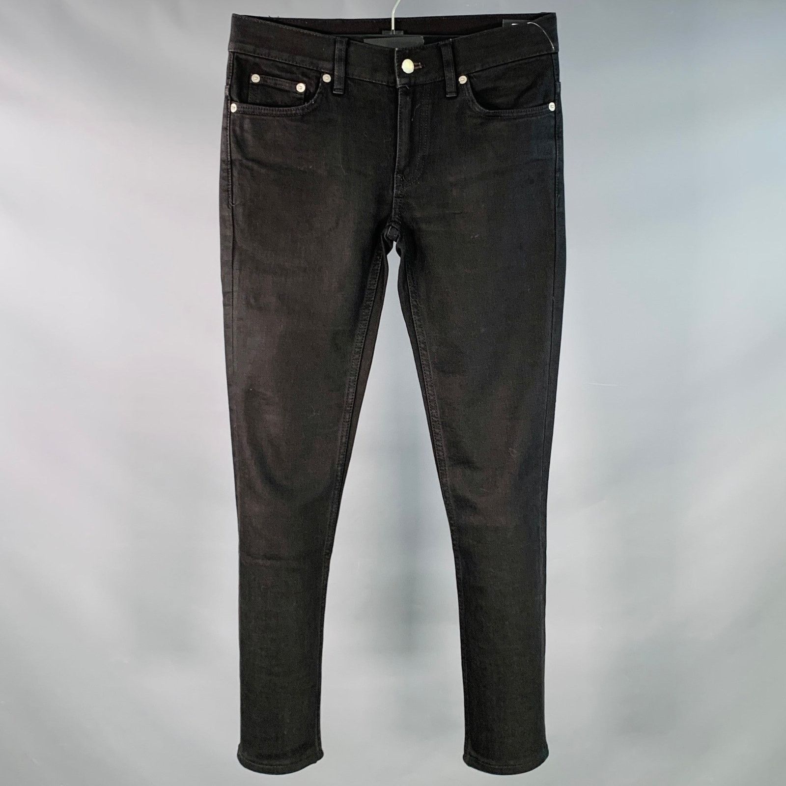 Blk Dnm BLK DNM Size 28 Black Cotton Blend Twill Slim Tapered Jeans Size US 28 / EU 44 - 1 Thumbnail