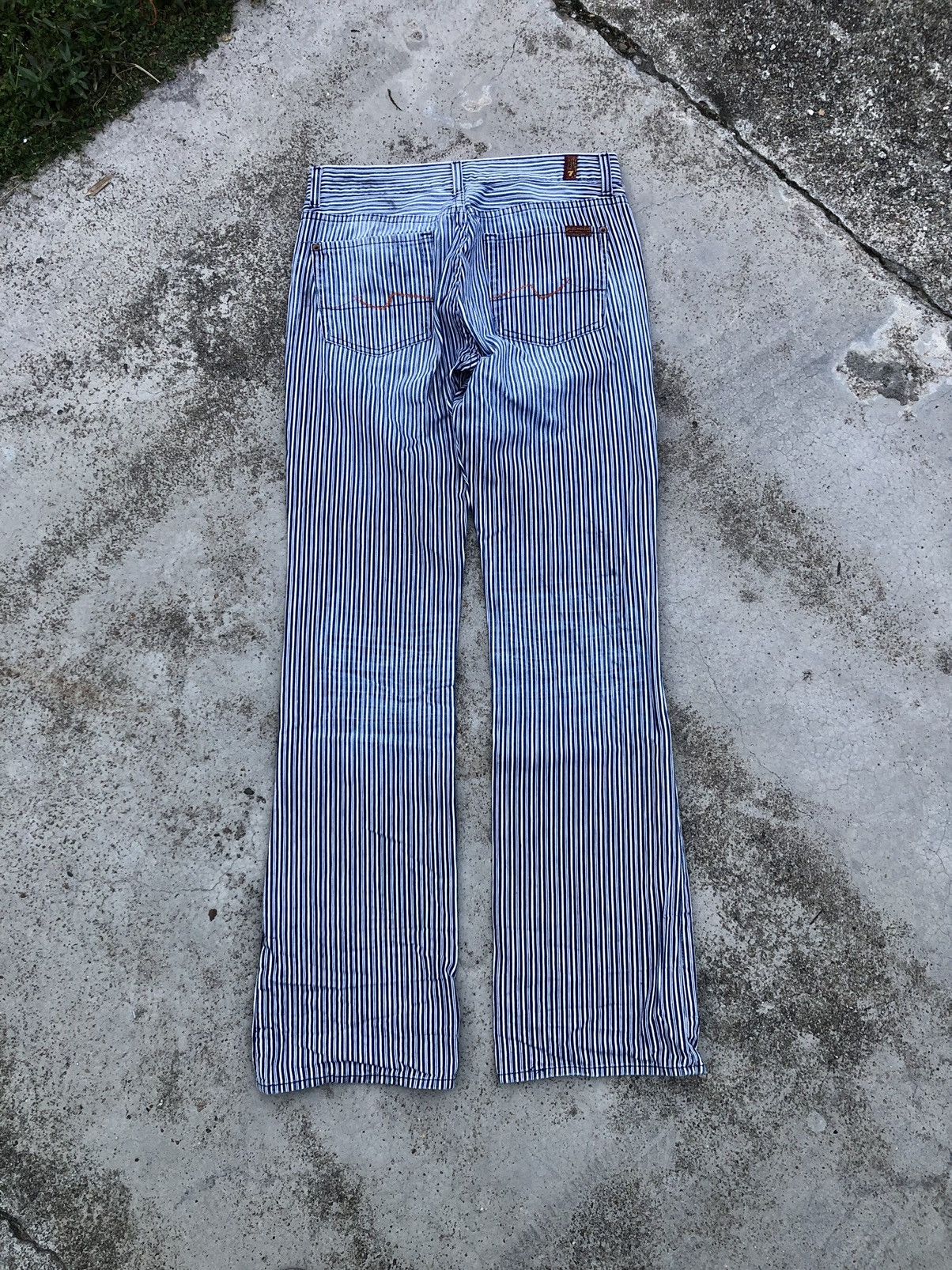 7 For All Mankind FLARED STRIPED DENIM Size 30" / US 8 / IT 44 - 2 Thumbnail