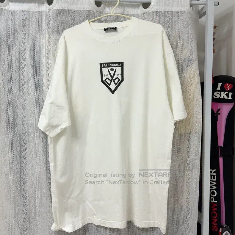 Balenciaga Balenciaga Scissors Print White Short Sleeve T-Shirt Size US S / EU 44-46 / 1 - 1 Thumbnail