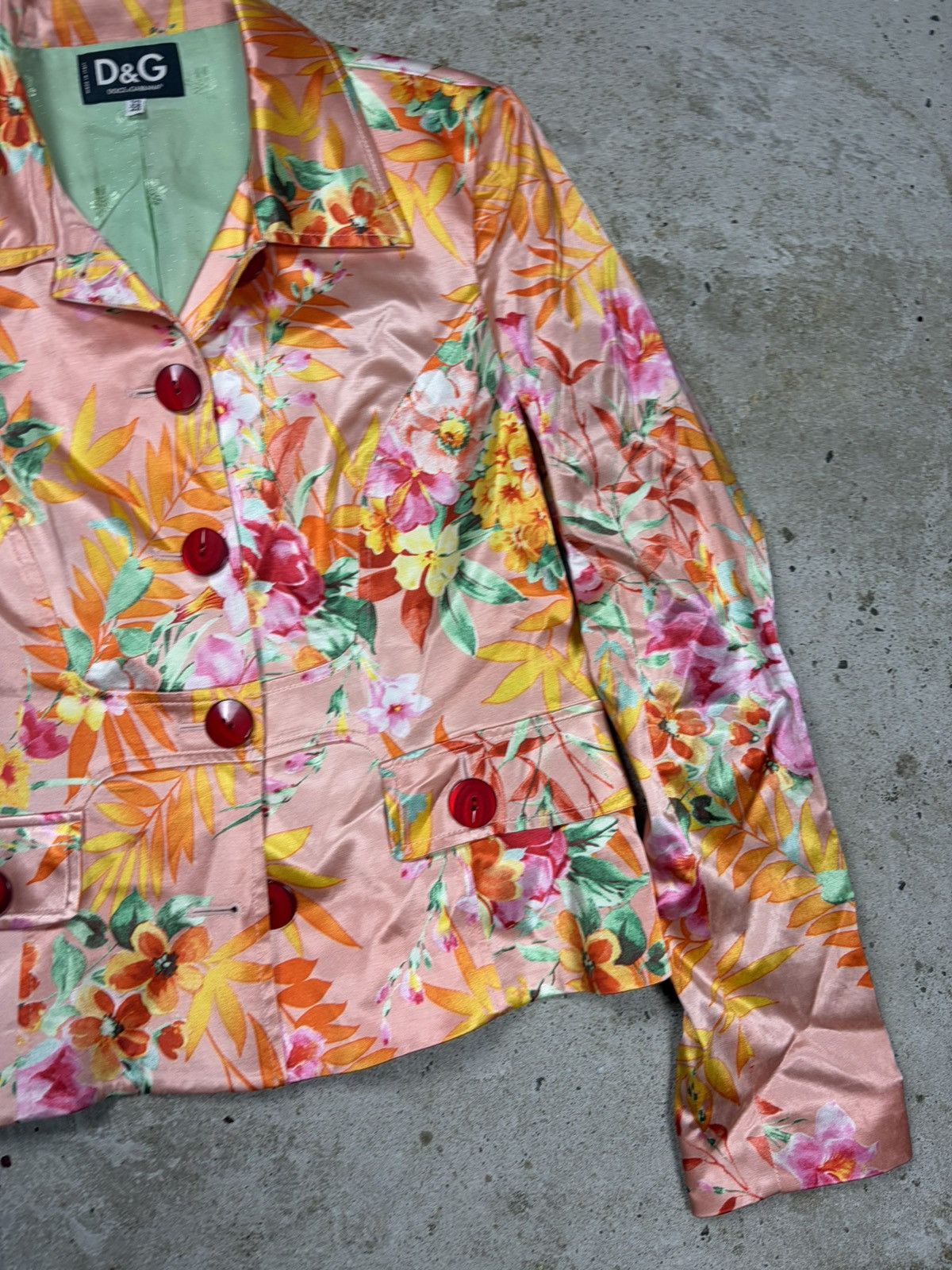 Dolce & Gabbana 2000s Dolce & Gabbana Viscose Floral Print Blazer Jacket Size L / US 10 / IT 46 - 6 Thumbnail