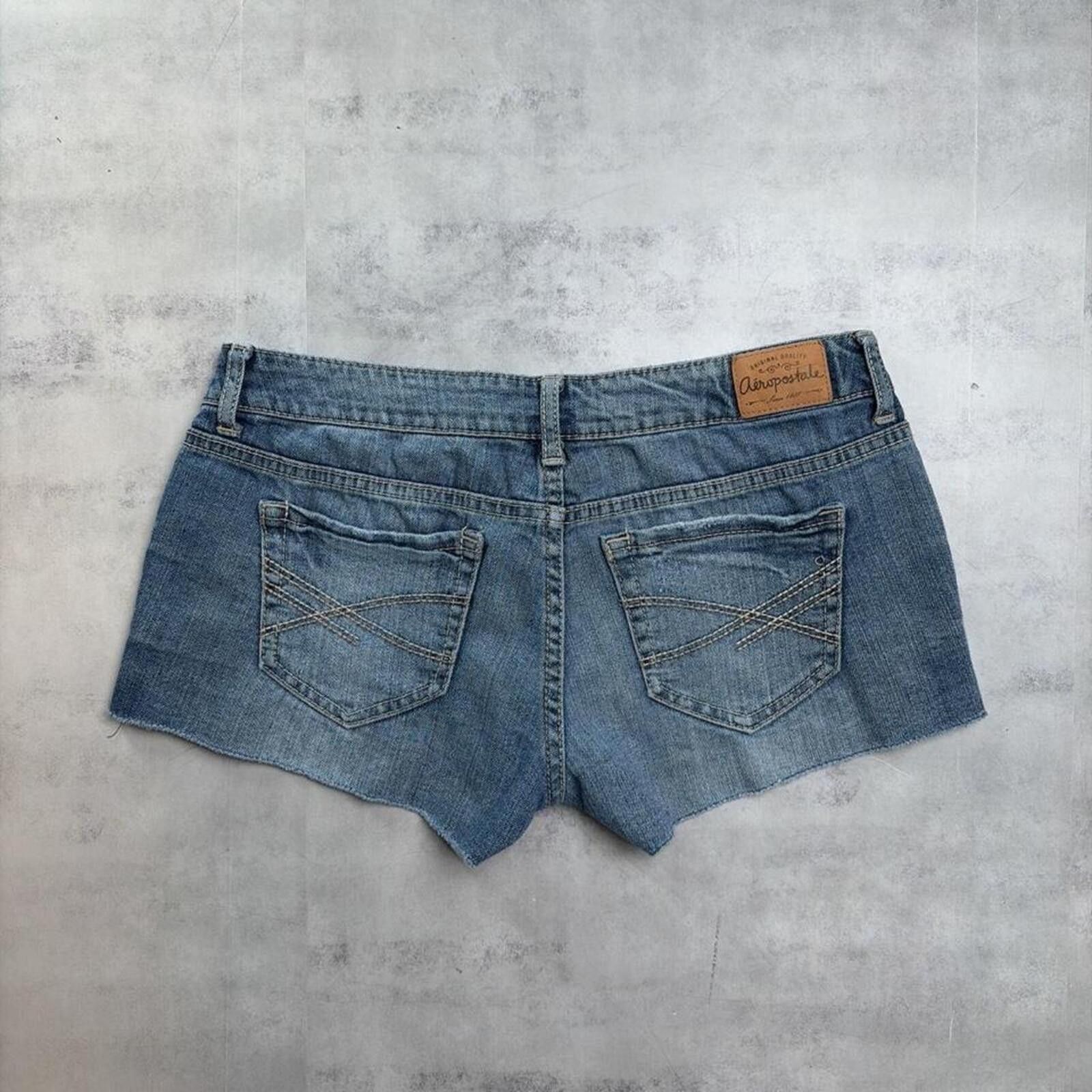 Aeropostale Y2K Blue Aeropostale Grunge Embellished Mini Denim Shorts Size 25" / US 0 / IT 36 - 5 Thumbnail