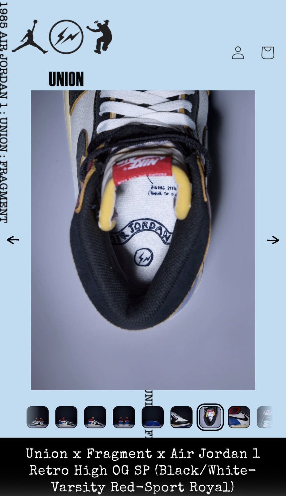 Jordan Brand × Union LA Union x Fragment x Air Jordan 1 Size US 13 / EU 46 - 6 Thumbnail