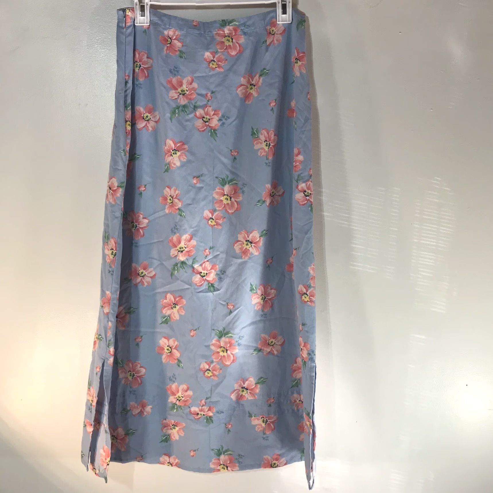 Vintage Crazy Horse Women's Maxi Skirt Floral Drawstring Long Seasonal Casual Modern Blue Size 10 Size 32" / US 10 / IT 46 - 2 Thumbnail