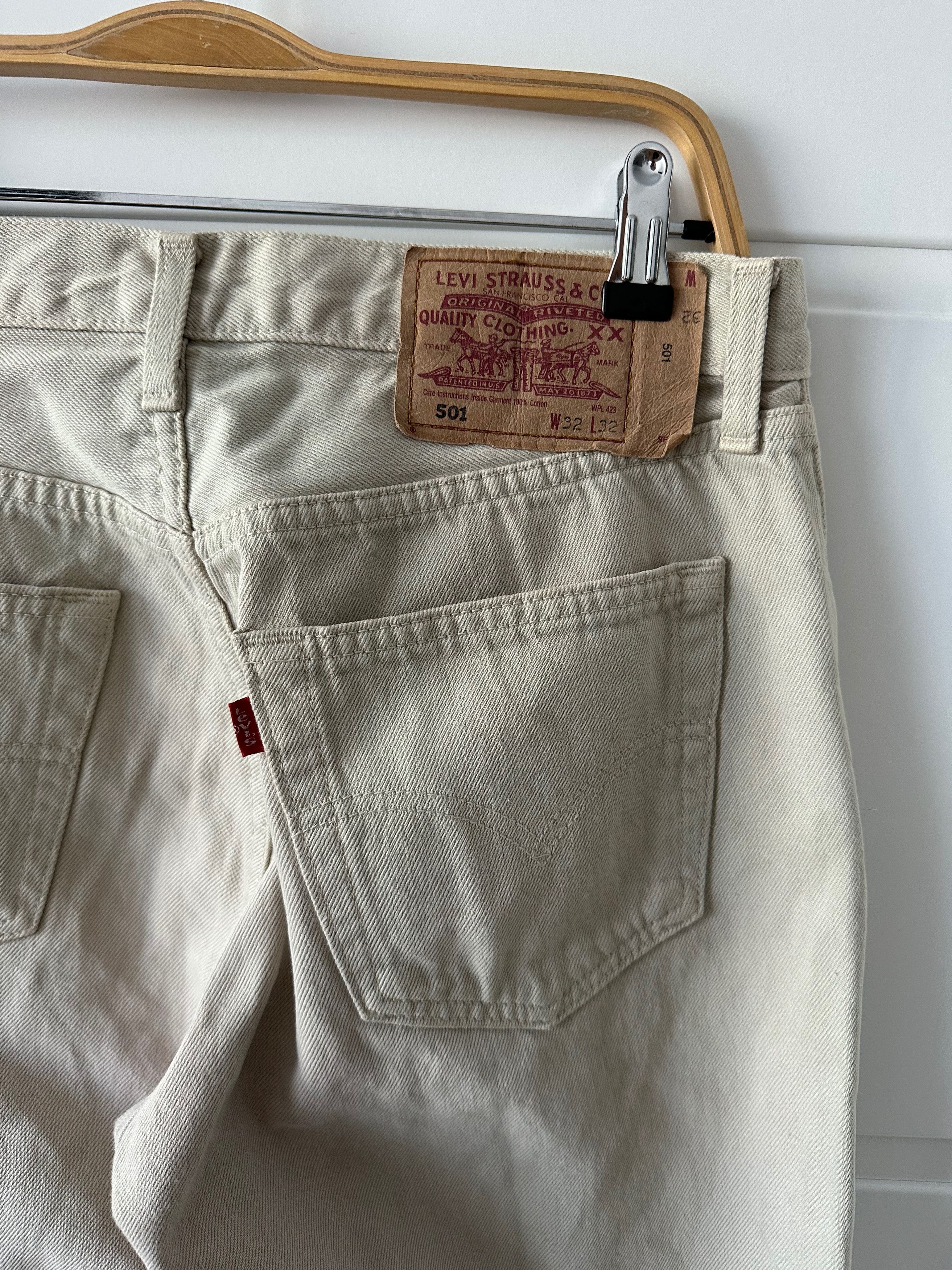 Levi's 90's Levi's 501 Red Rab vintage denim ivory jeans pants Size US 31 - 7 Thumbnail