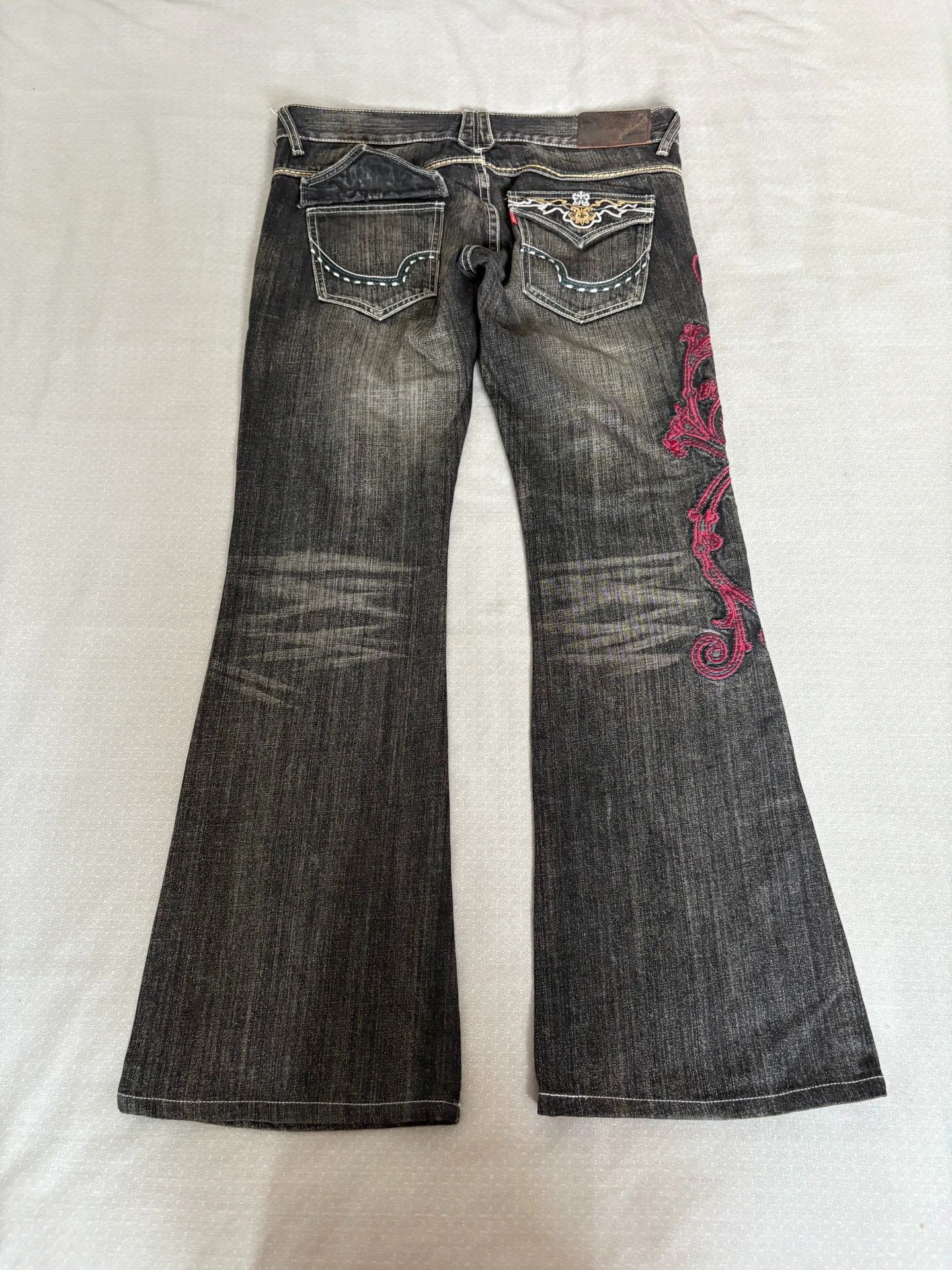 Tornado Mart Tornado Mart Vintage Rare Embroidered Flared Jeans Size 28" / US 6 / IT 42 - 2 Thumbnail