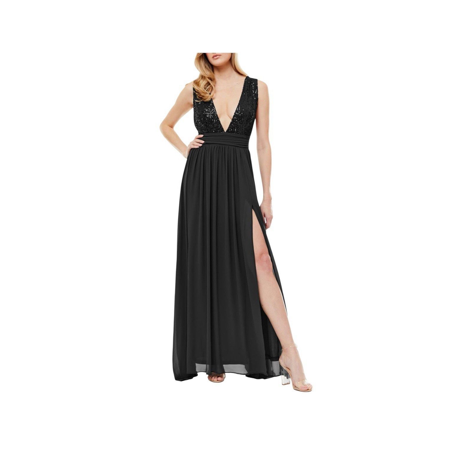 Other NWT LOVE BY DESIGN SEQUIN BLACK GOWN- BROKEN ZIPPER Size M / US 6-8 / IT 42-44 - 3 Thumbnail