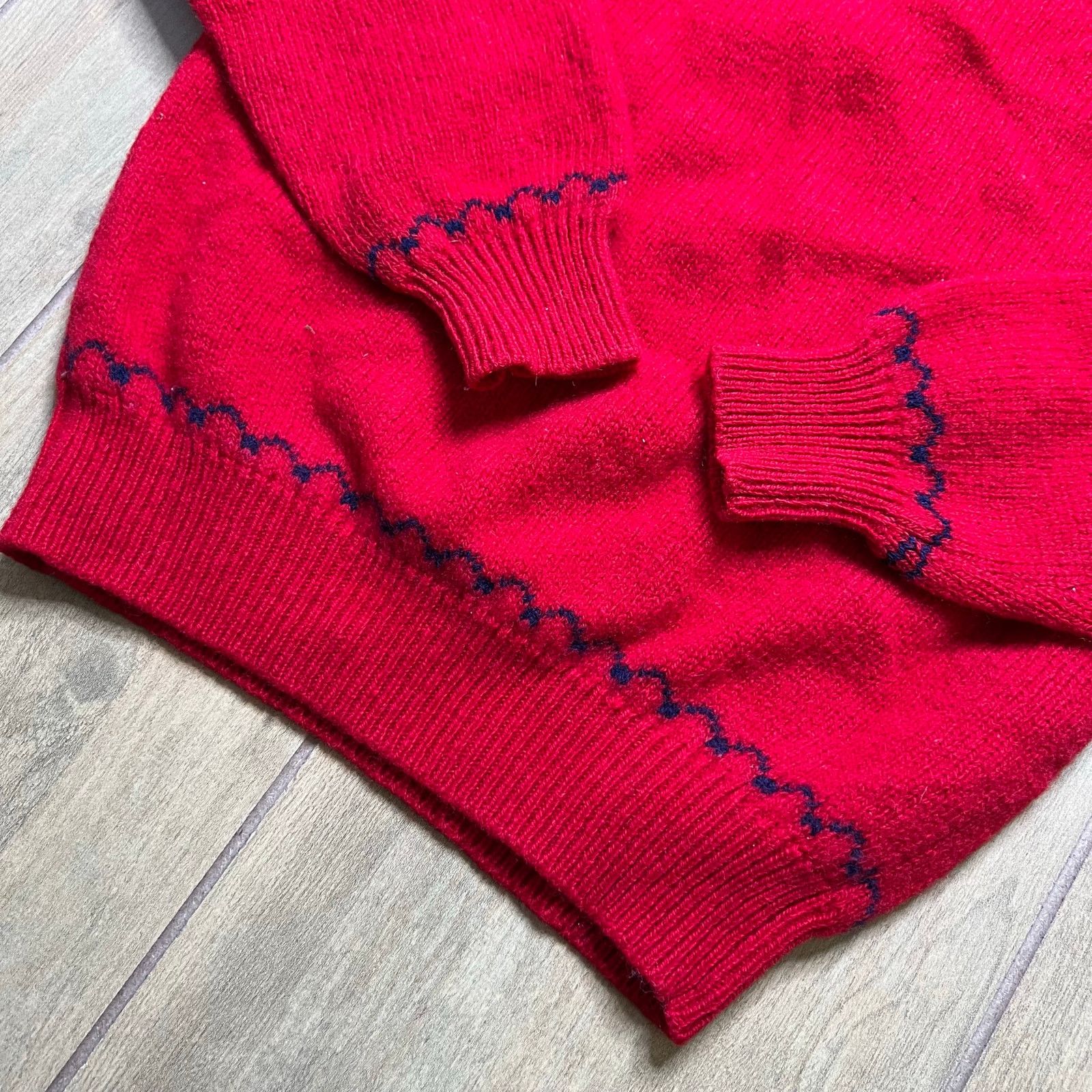 Vintage Vintage Lands’ End Red Wool Sweater Womens M Monogram CBM Size M / US 6-8 / IT 42-44 - 4 Thumbnail