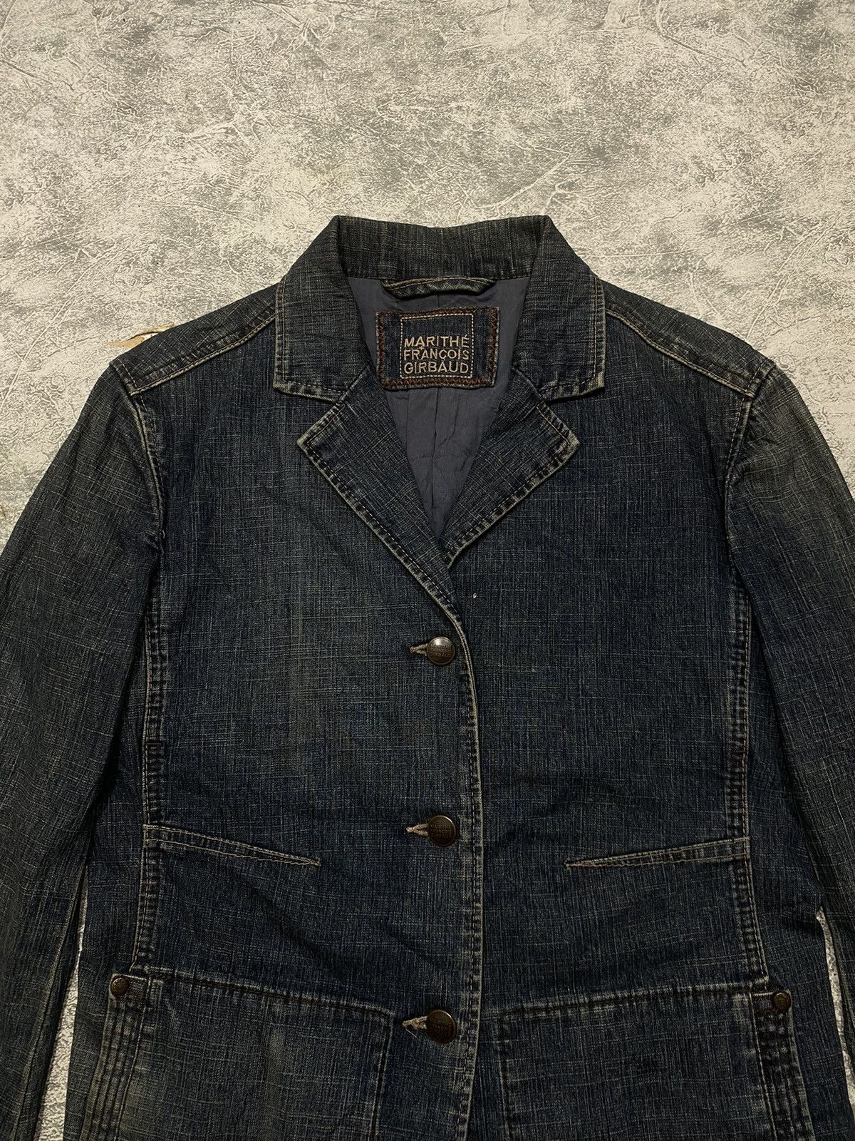 Marithe + Francois Girbaud Marithe Francois Girbaud Vintage Blazer Denim Size S / US 4 / IT 40 - 4 Thumbnail