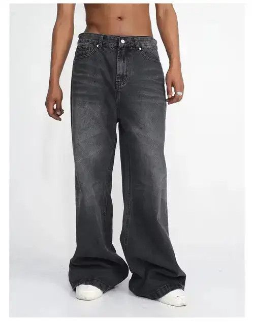 custom distressed faded baggy flared pants