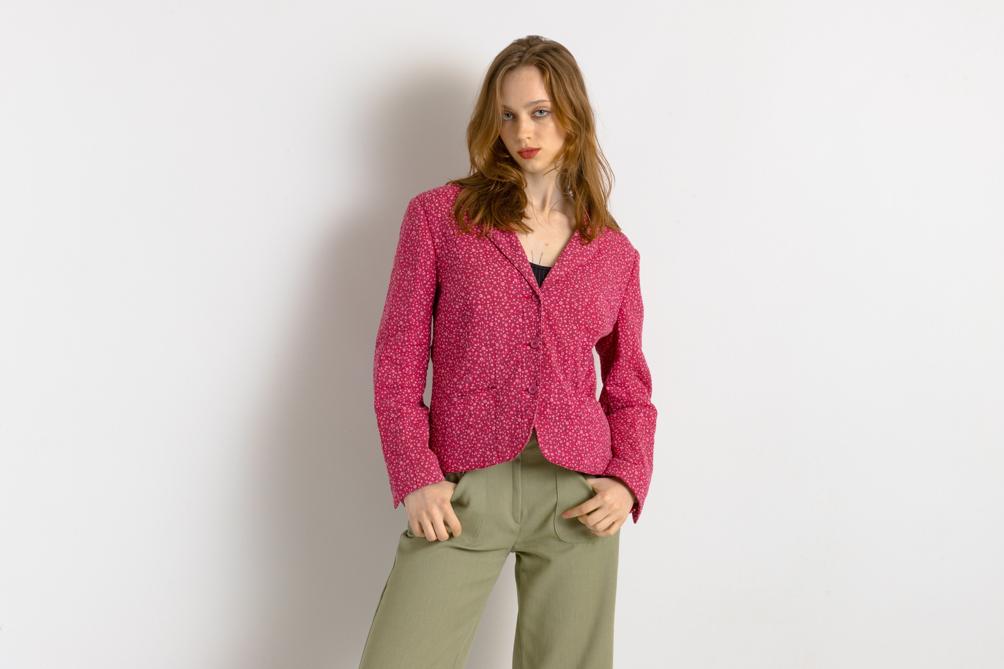 Bogner Vintage 90s Bogner Quilted Cropped Buttons Blazer 7493 Size M / US 6-8 / IT 42-44 - 2 Thumbnail