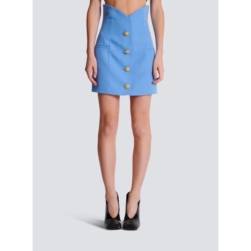 Balmain o1y0625 Mini Skirt in Light Blue Size 27" / US 4 / IT 40 - 5 Thumbnail
